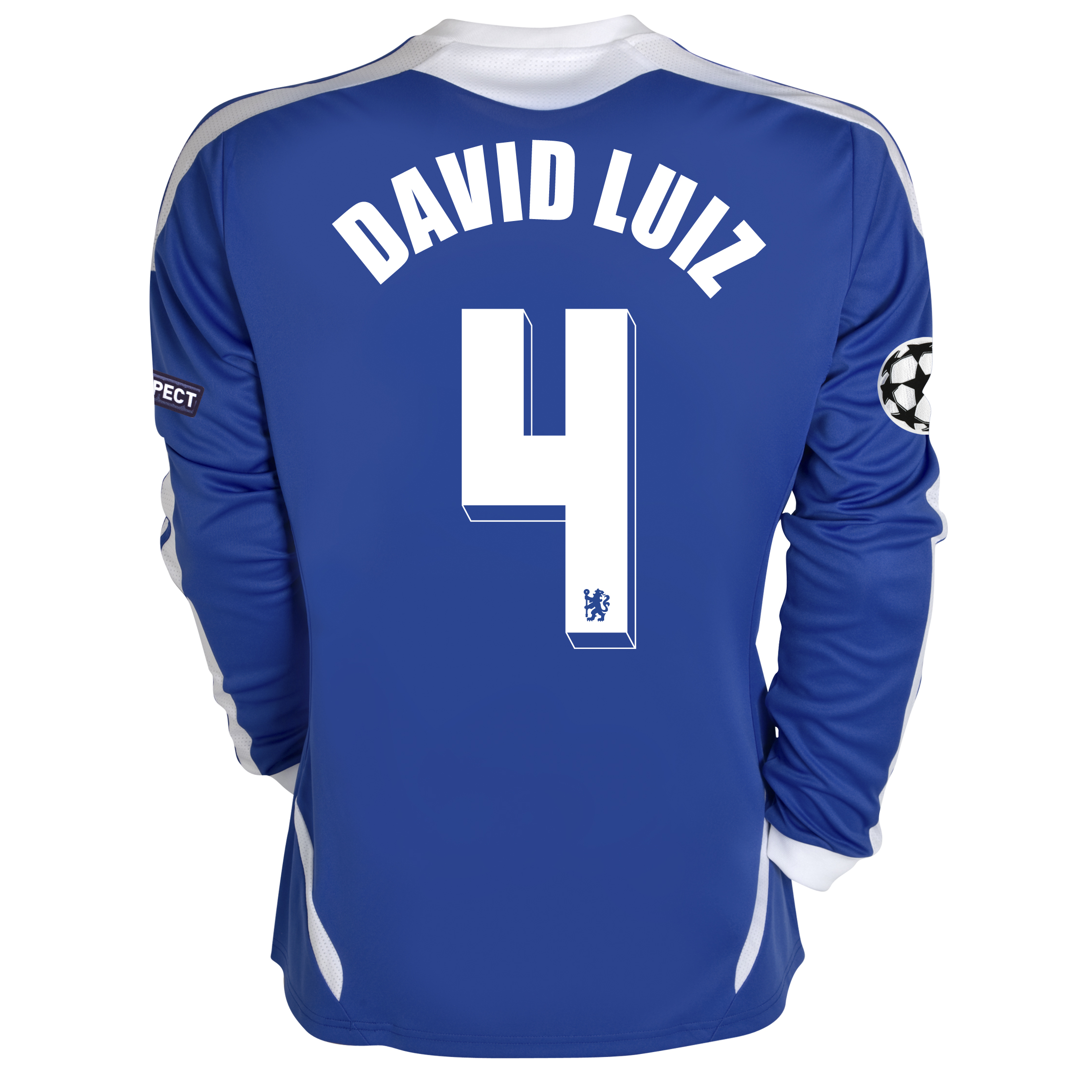 Chelsea UEFA Champions League Home Shirt 201112 Long Sleeved with David Luiz 4 printing