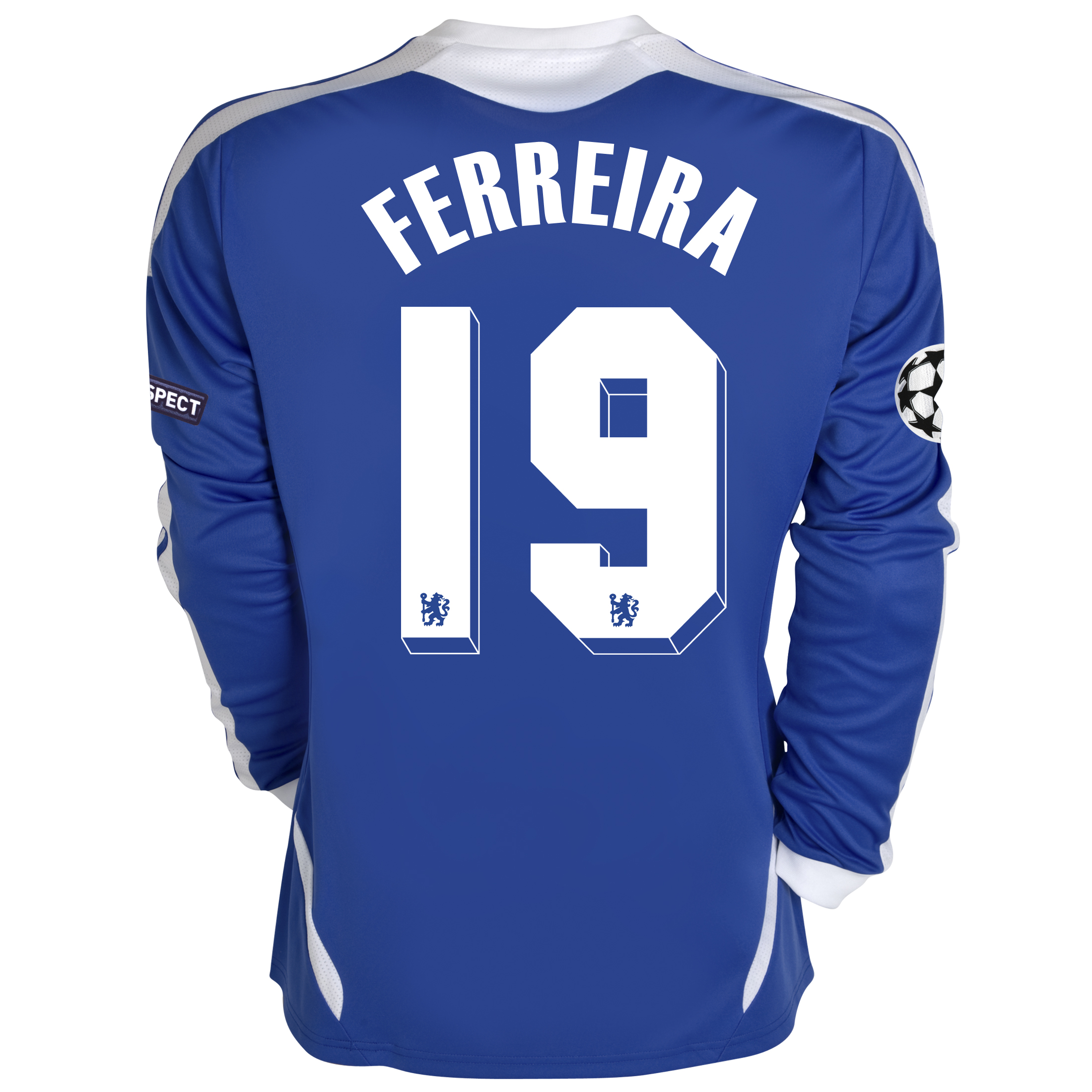 Chelsea UEFA Champions League Home Shirt 201112 Long Sleeved with Ferreira 19 printing