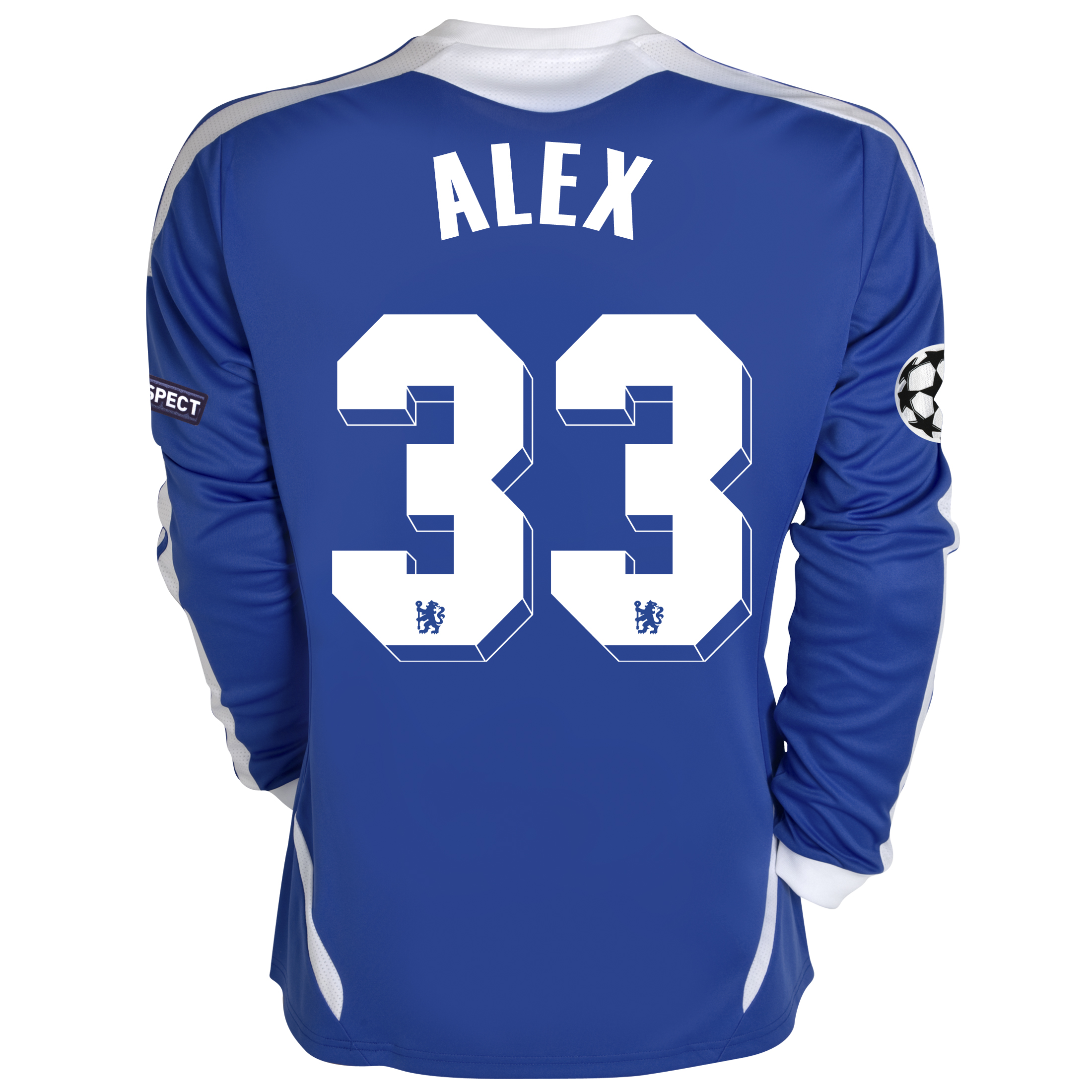 Chelsea UEFA Champions League Home Shirt 201112 Long Sleeved with Alex 33 printing