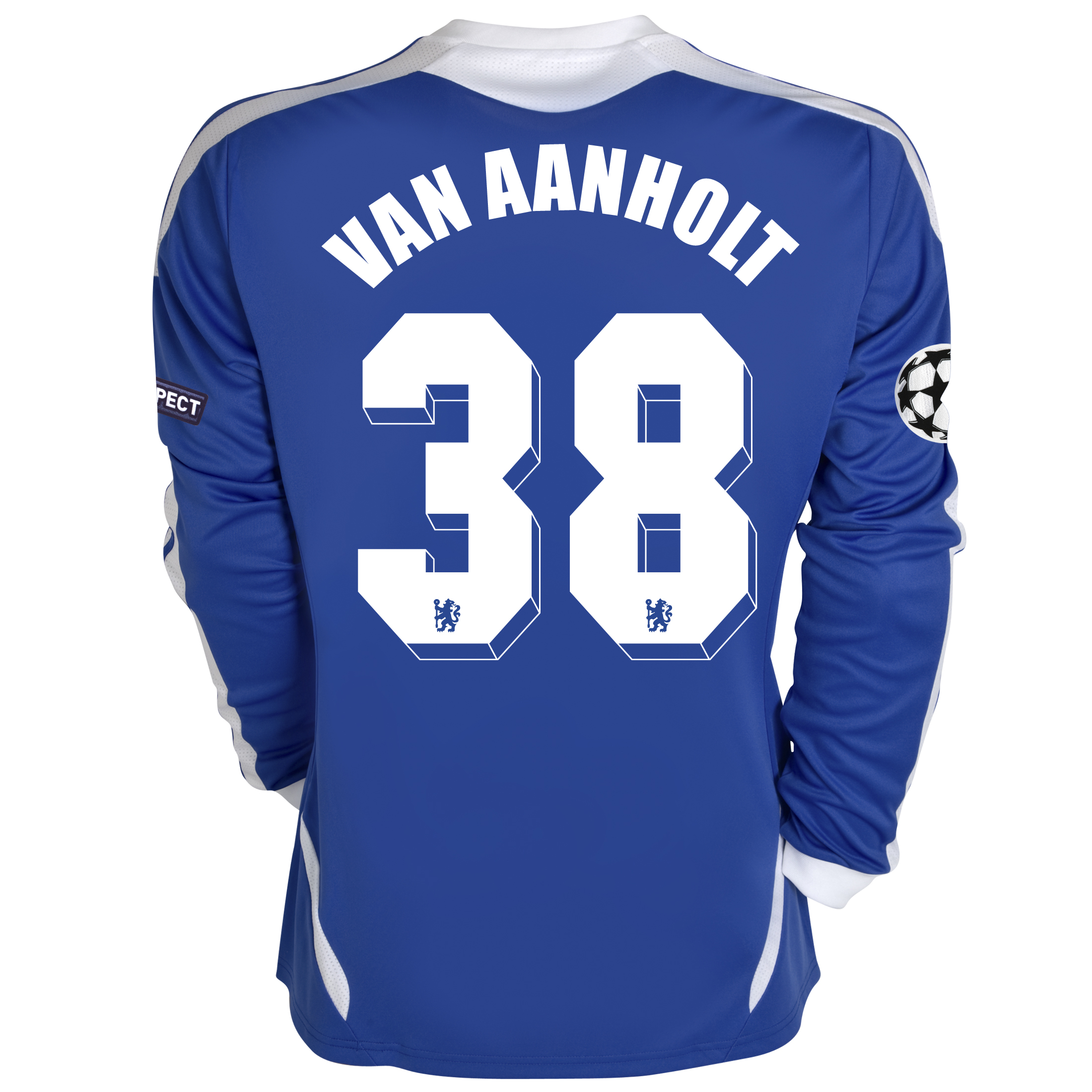 Chelsea UEFA Champions League Home Shirt 201112 Long Sleeved with van Aanholt 38 printing