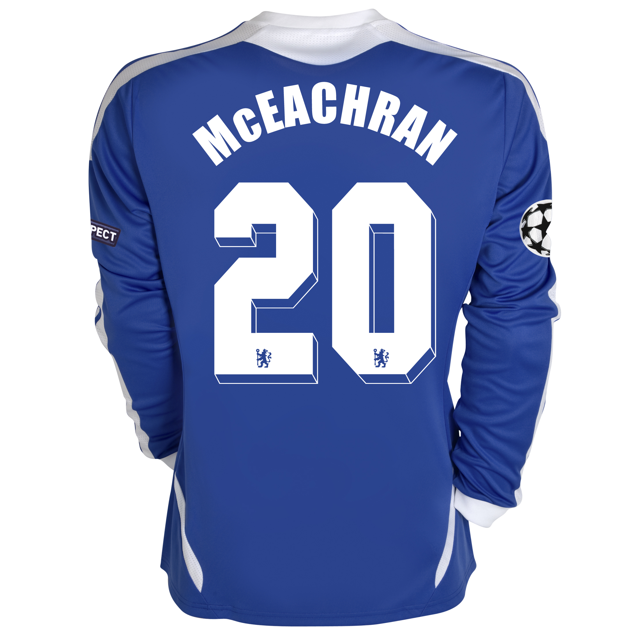 Chelsea UEFA Champions League Home Shirt 201112 Long Sleeved with McEachran 46 printing