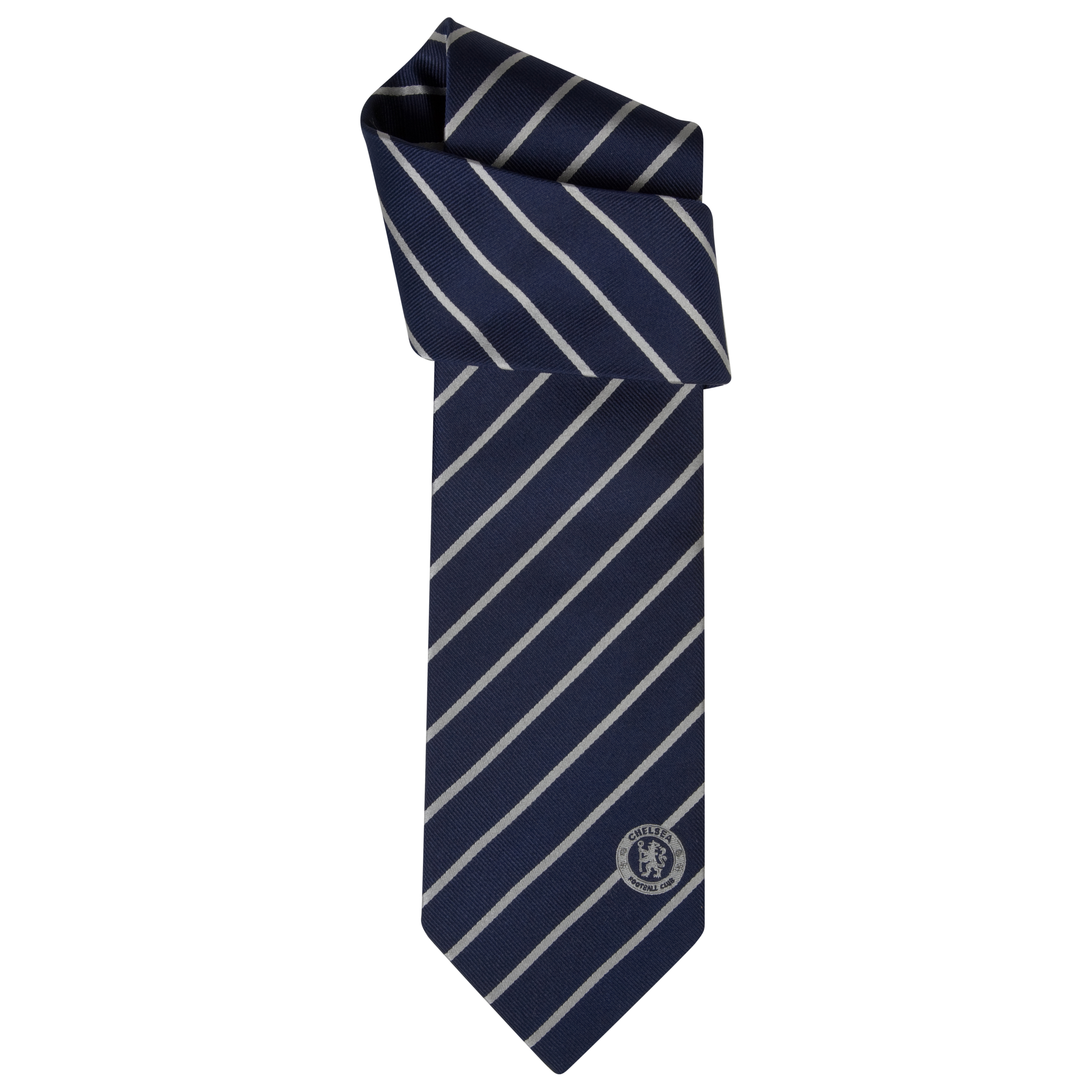 Chelsea Stripe Silk Tie NavySilver