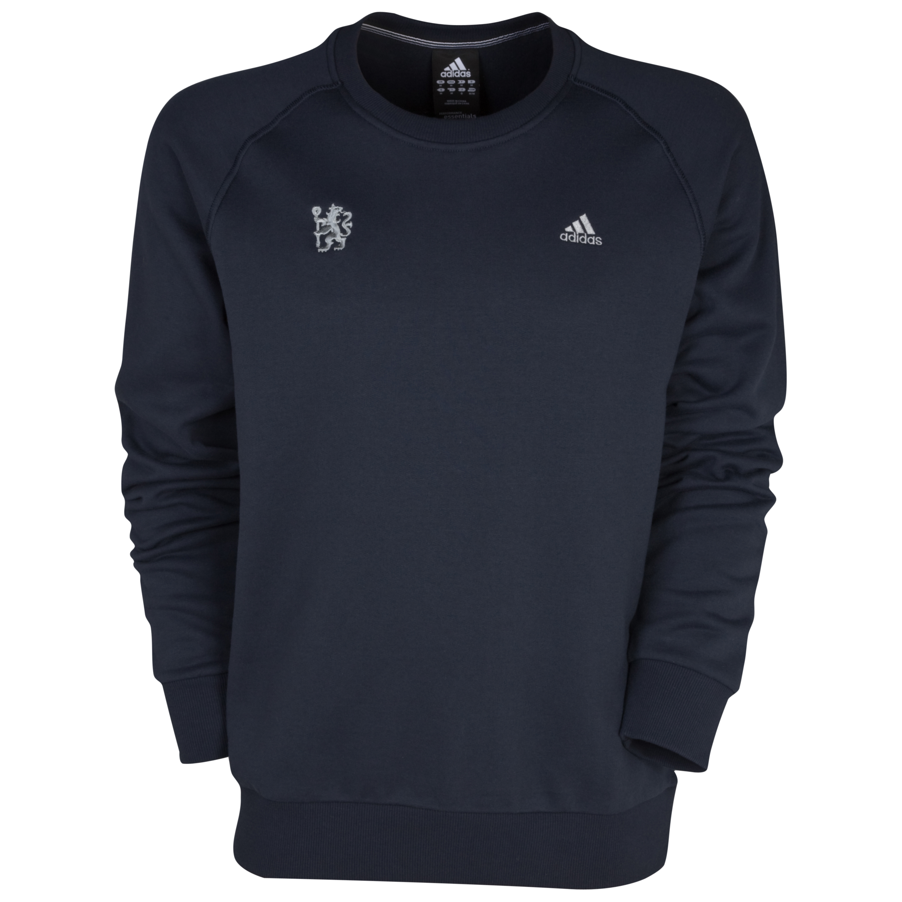 adidas Chelsea Essentials Crew Neck Brushed Sweat Top - Dark Navy
