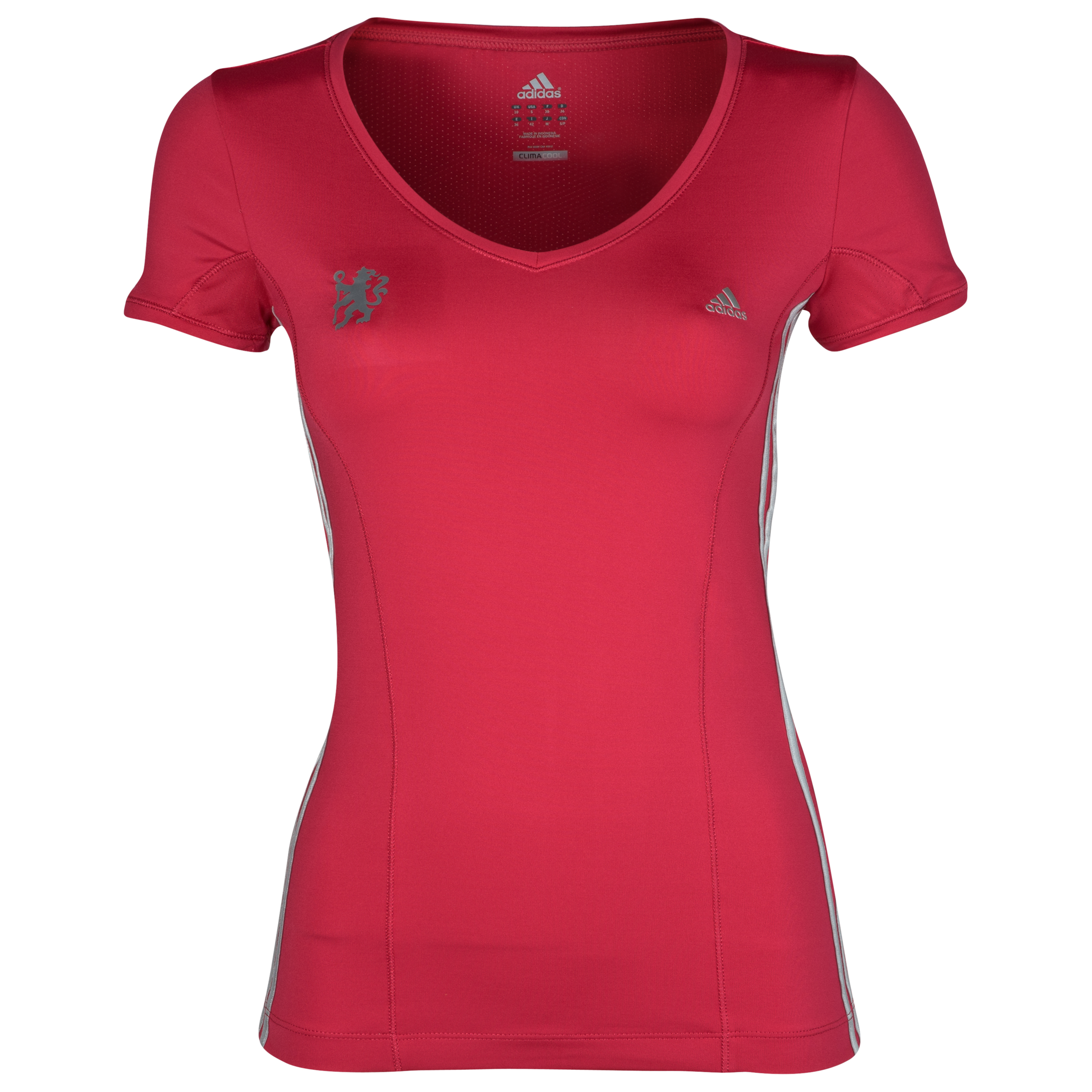 adidas Chelsea Climalite Core T-Shirt - Sharp Red F11/Metallic Silver - Womens