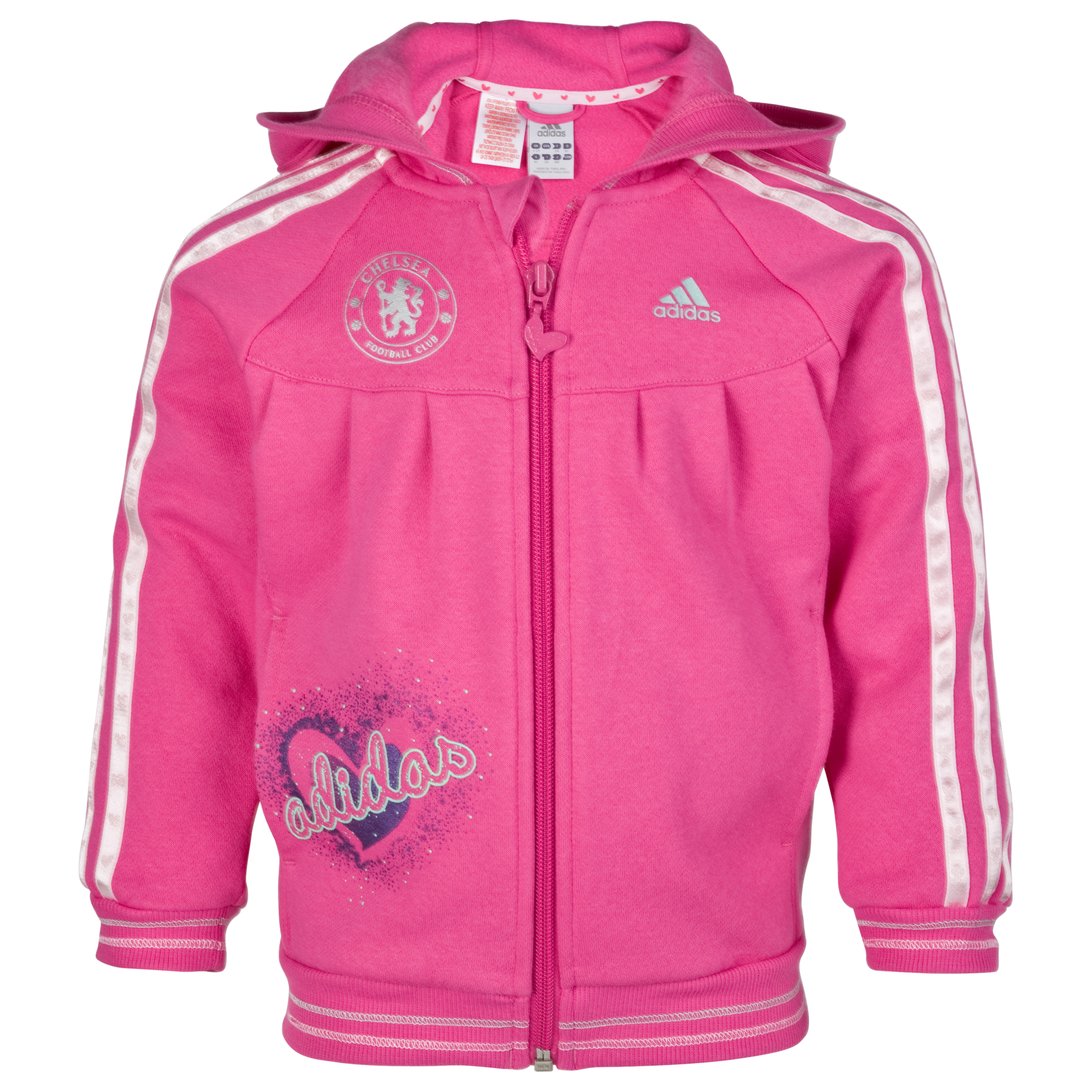 adidas Chelsea Full Zip Hoodie Intense Pink F11~Fresh Candy S11 Infant Girls