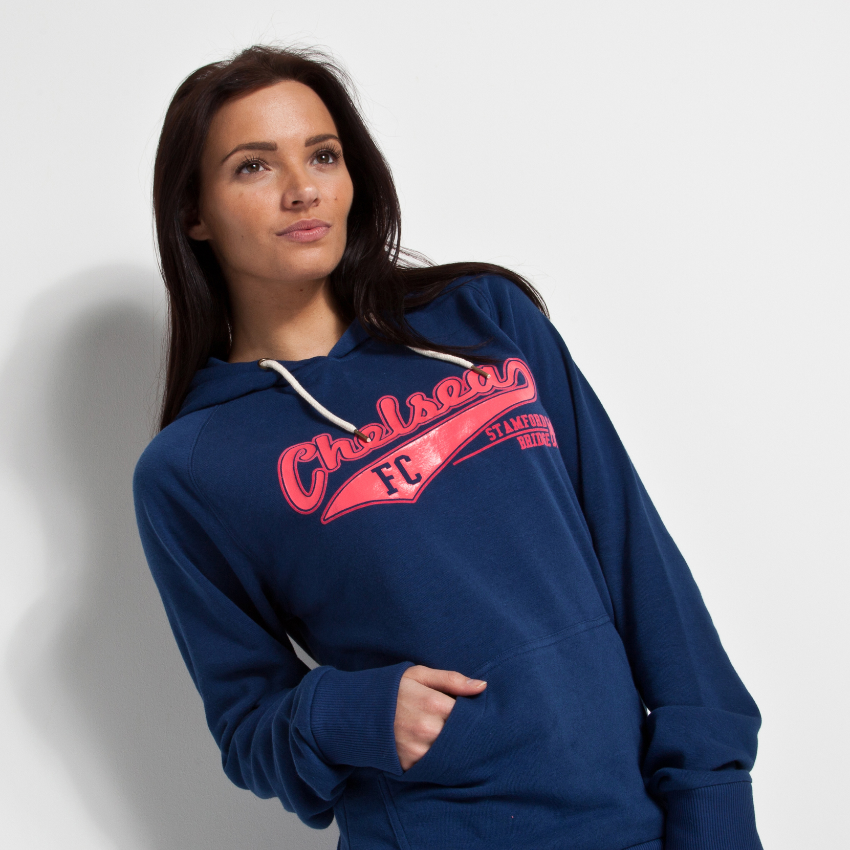 Chelsea Retro Script Hoody - Light Navy - Womens