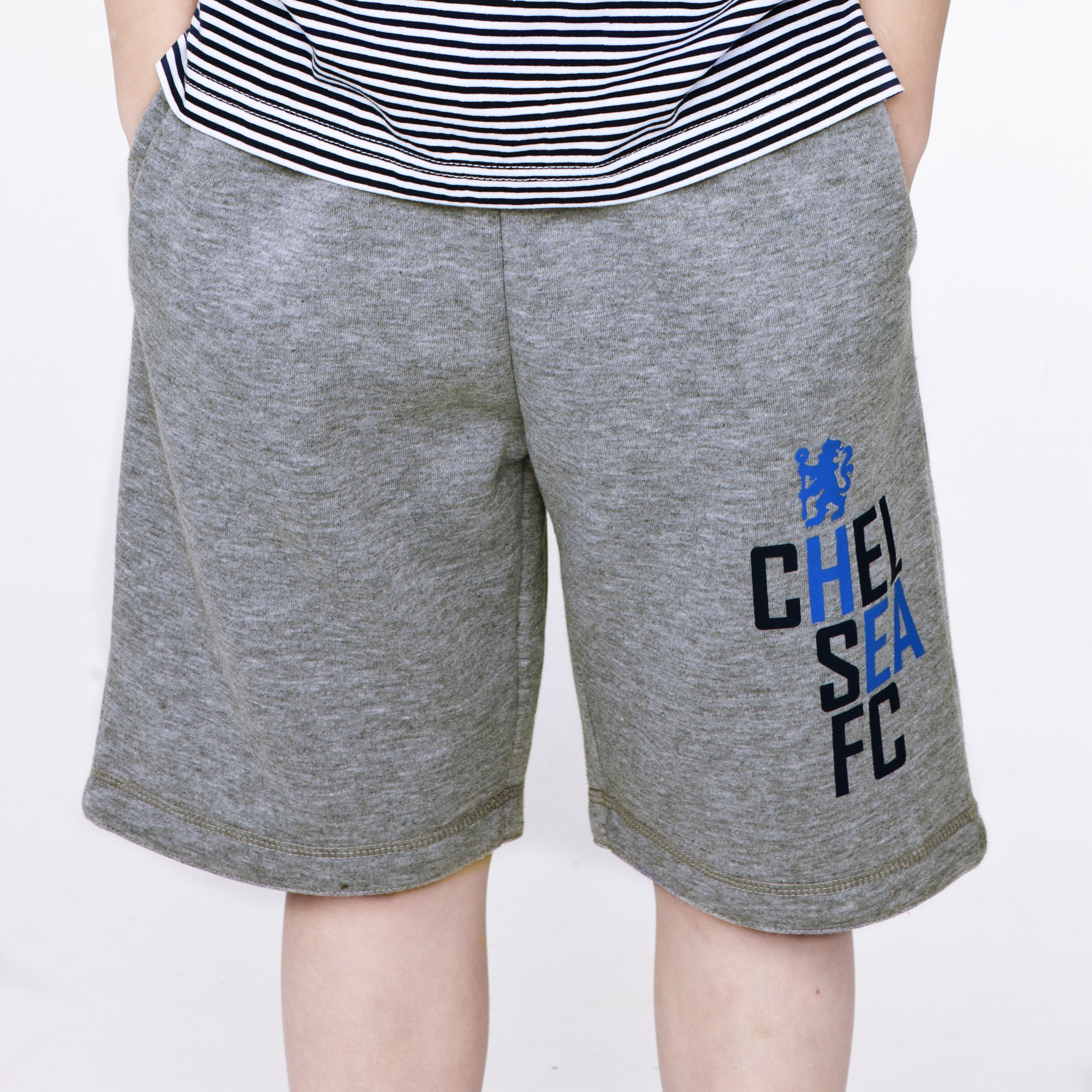 Chelsea Fashion Graphic Fleece Jog Shorts - Grey marl - Boys