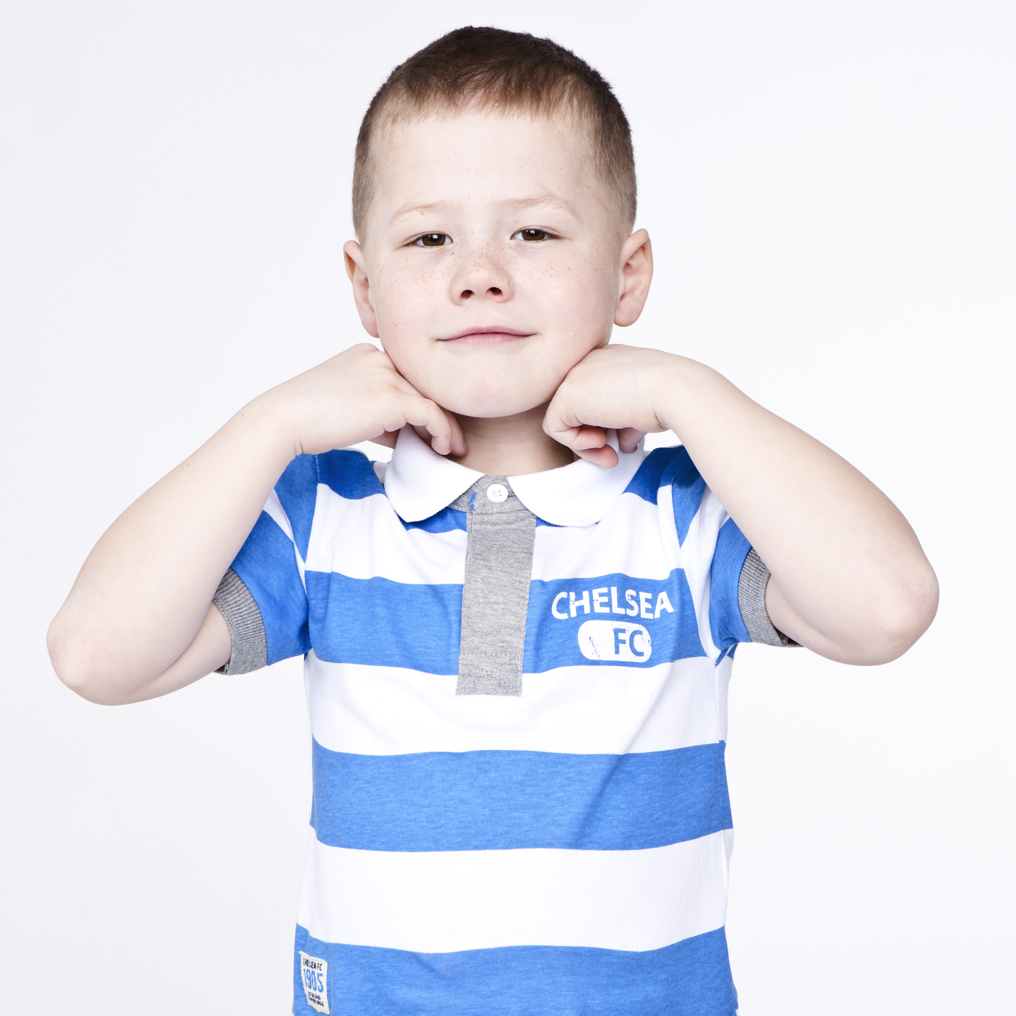 Chelsea Fashion Muti Striped Polo - White/Brilliant Blue - Infant Boys