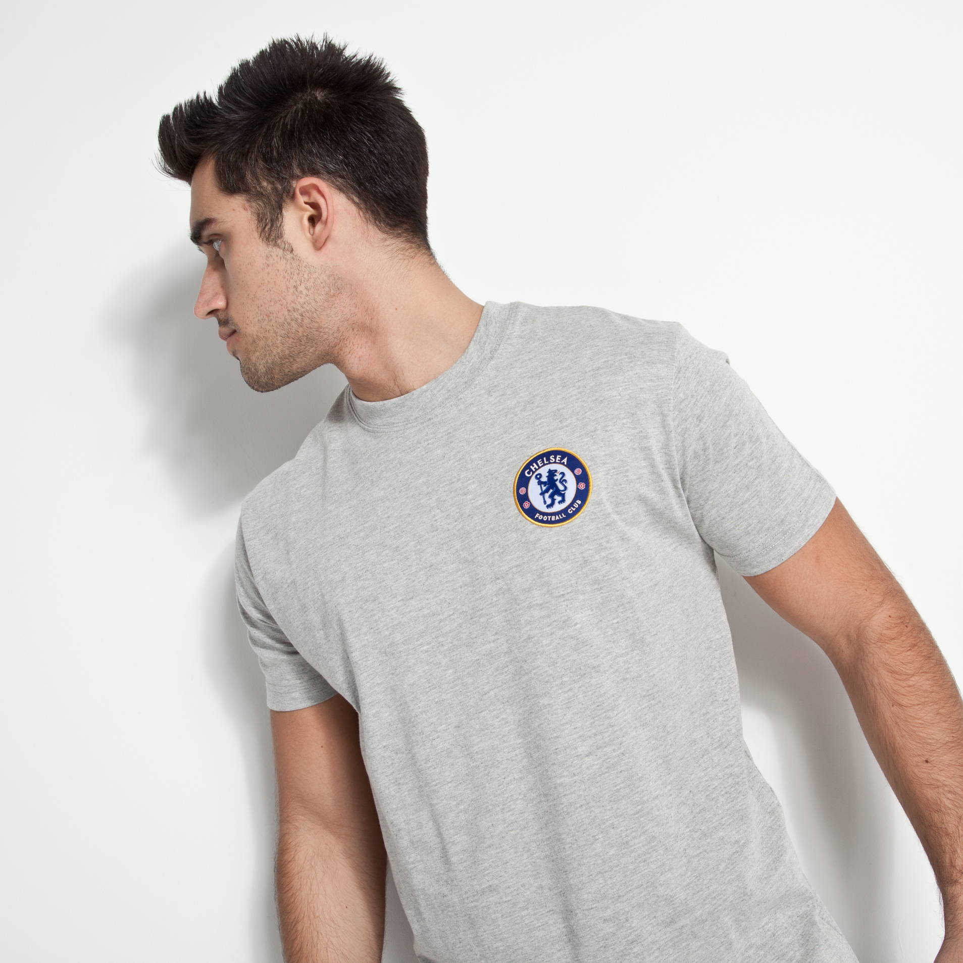 Chelsea Basic Graphic T Shirt Grey Marl