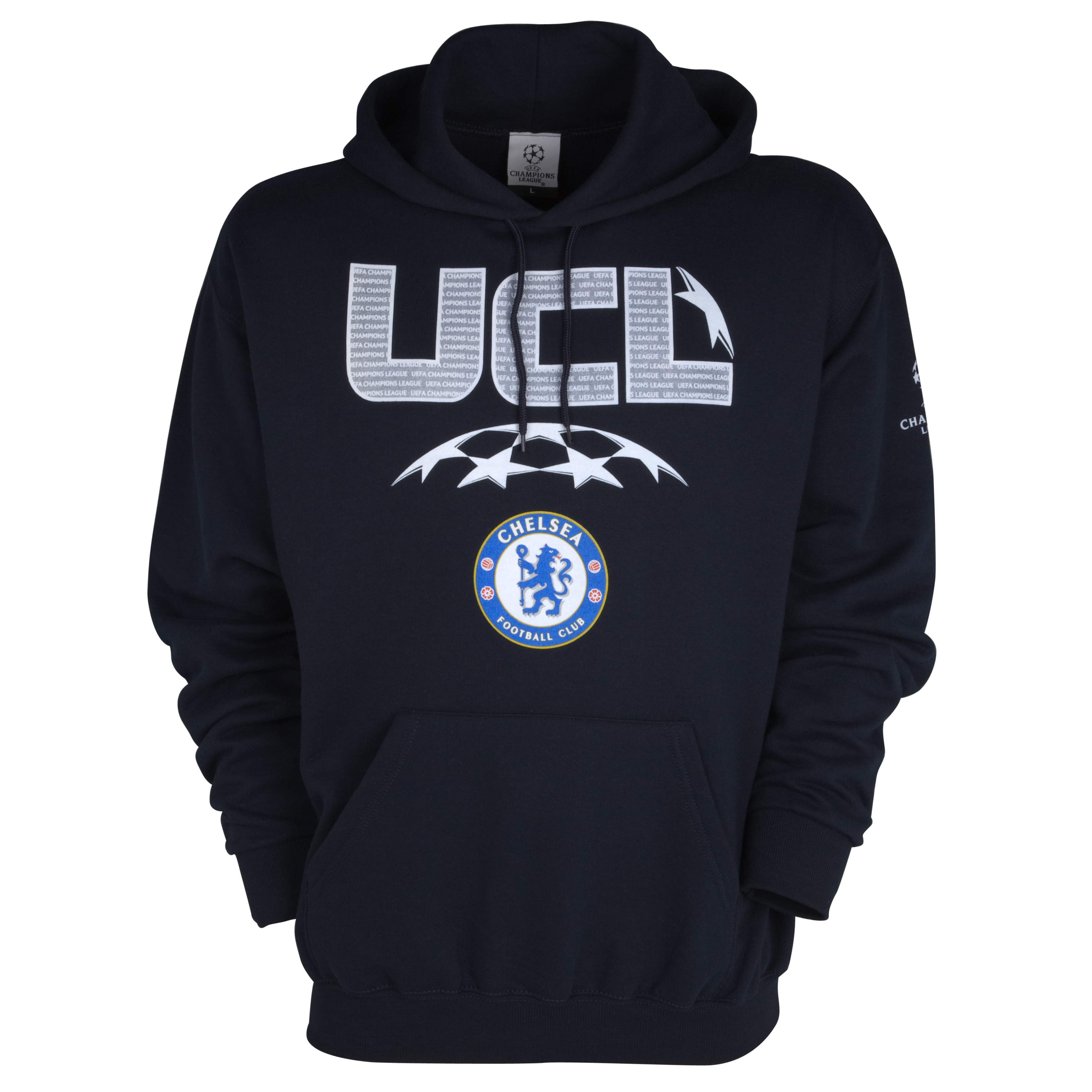 Chelsea UEFA Champions League Raised Print Hoody - Navy