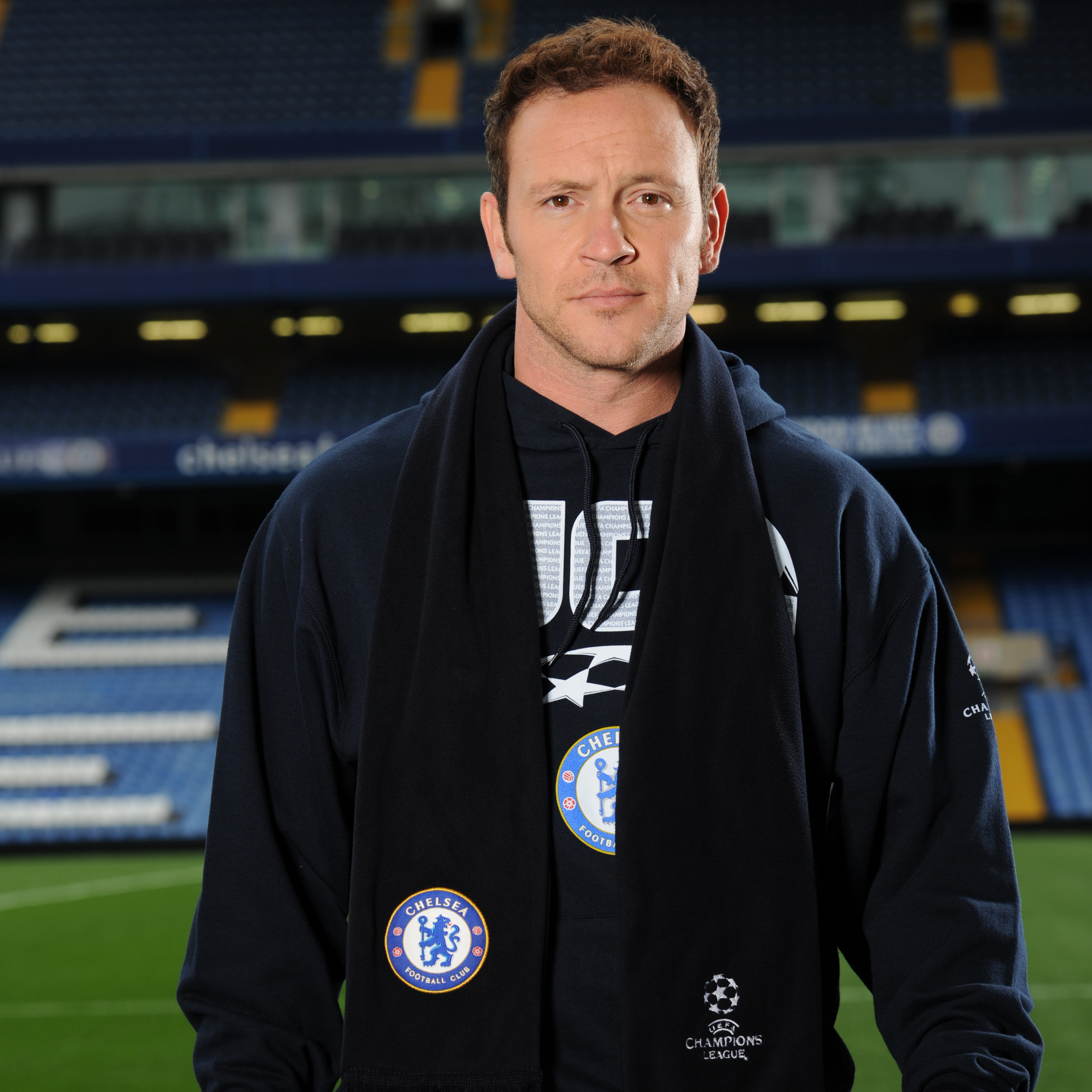 Chelsea UEFA Champions League Fleece Crest Scarf - Navy