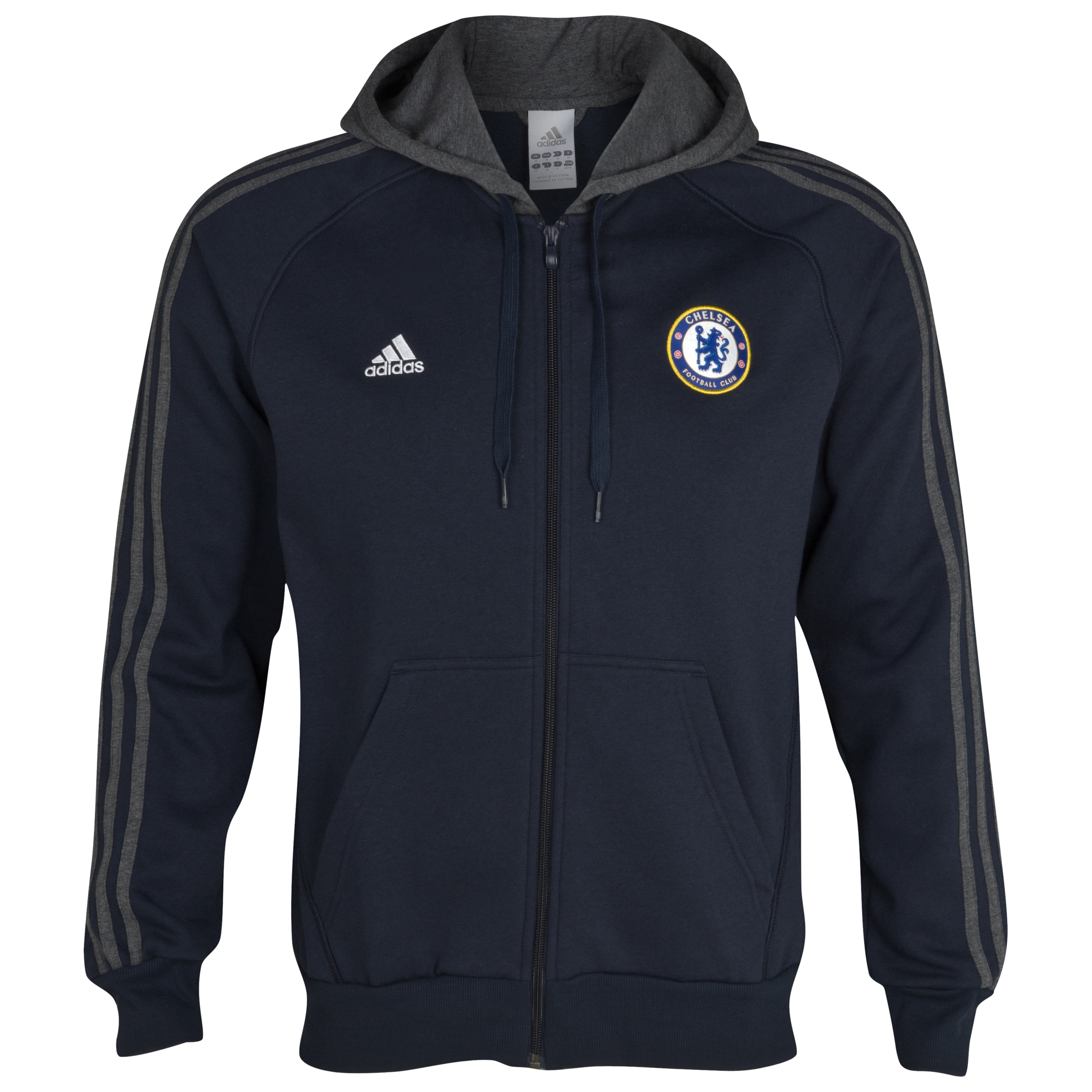 adidas Chelsea Core Zip Hoody Dark NavyDark Grey HeatherWhite