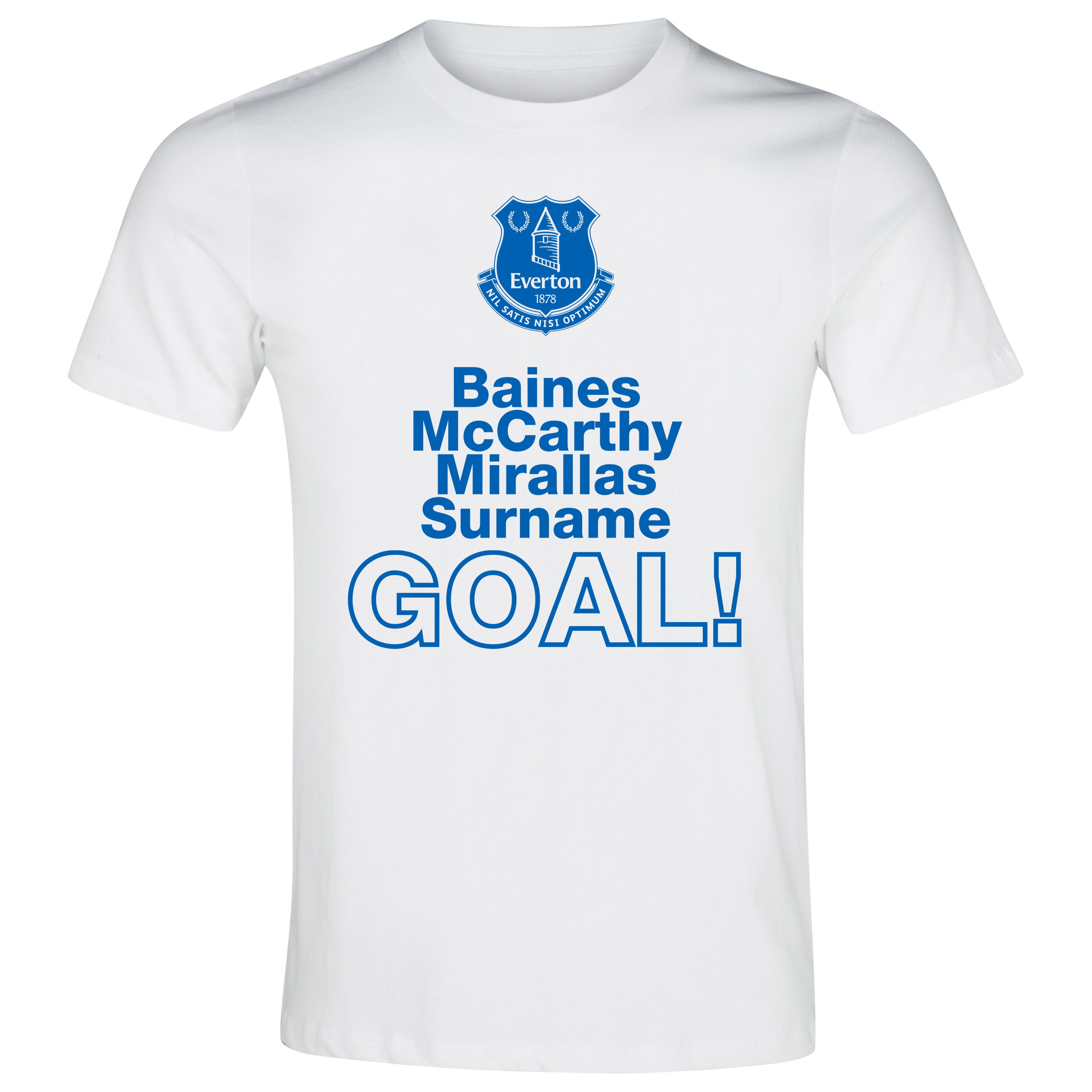 Everton Personalised Goal T-Shirt