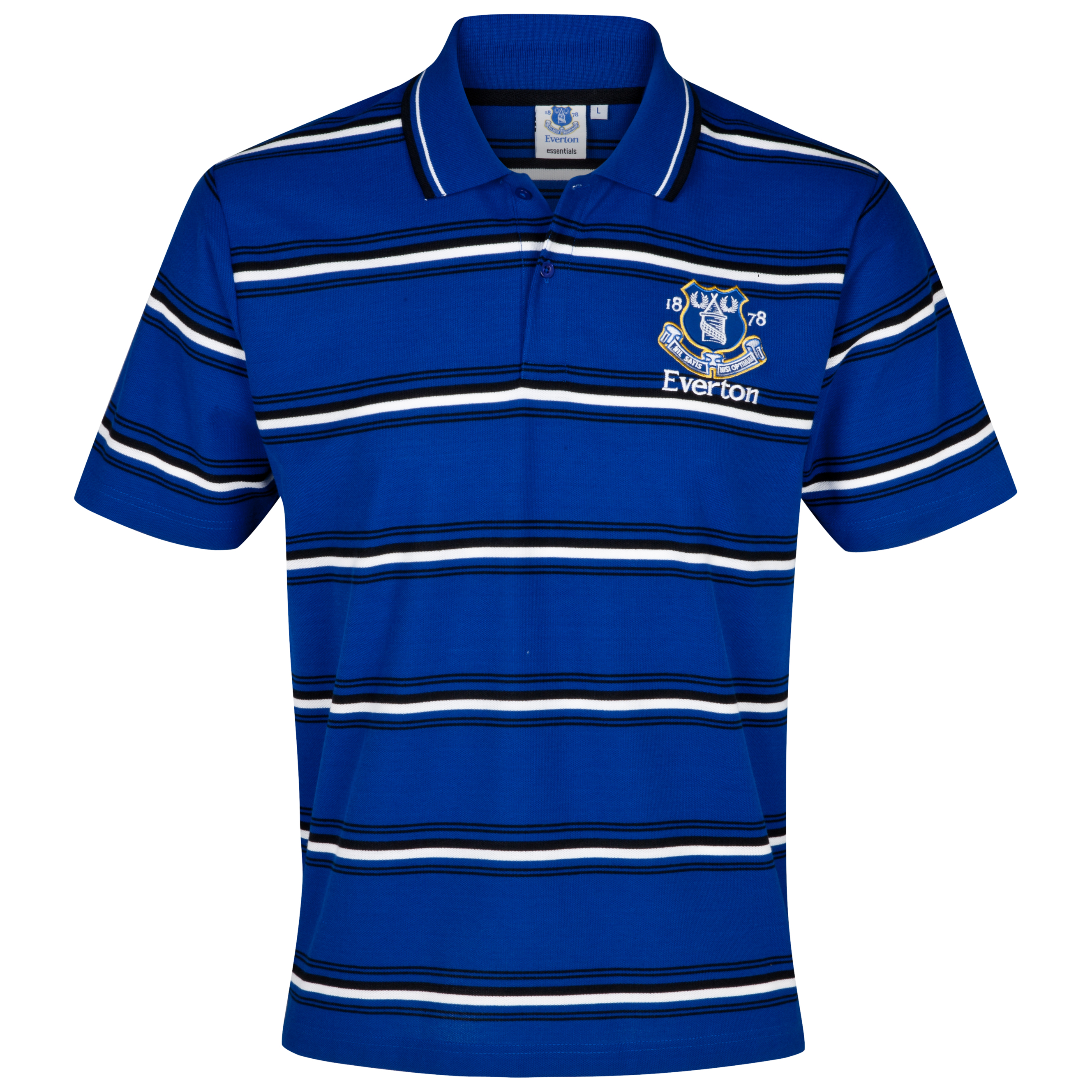 Everton Essential Possession Stripe Polo Top - Everton Blue