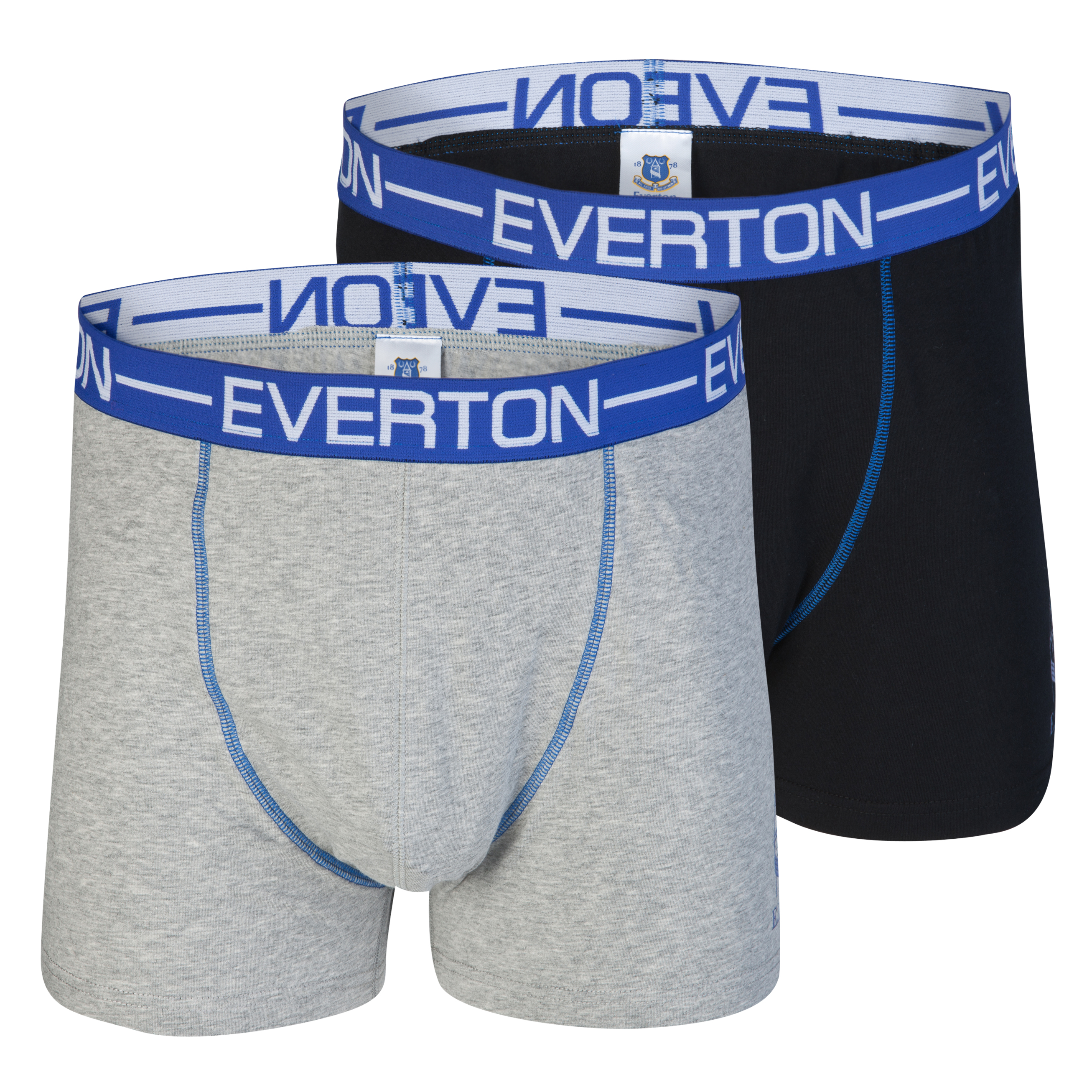 Everton Pack of 2 Boxer Shorts - Black/Grey