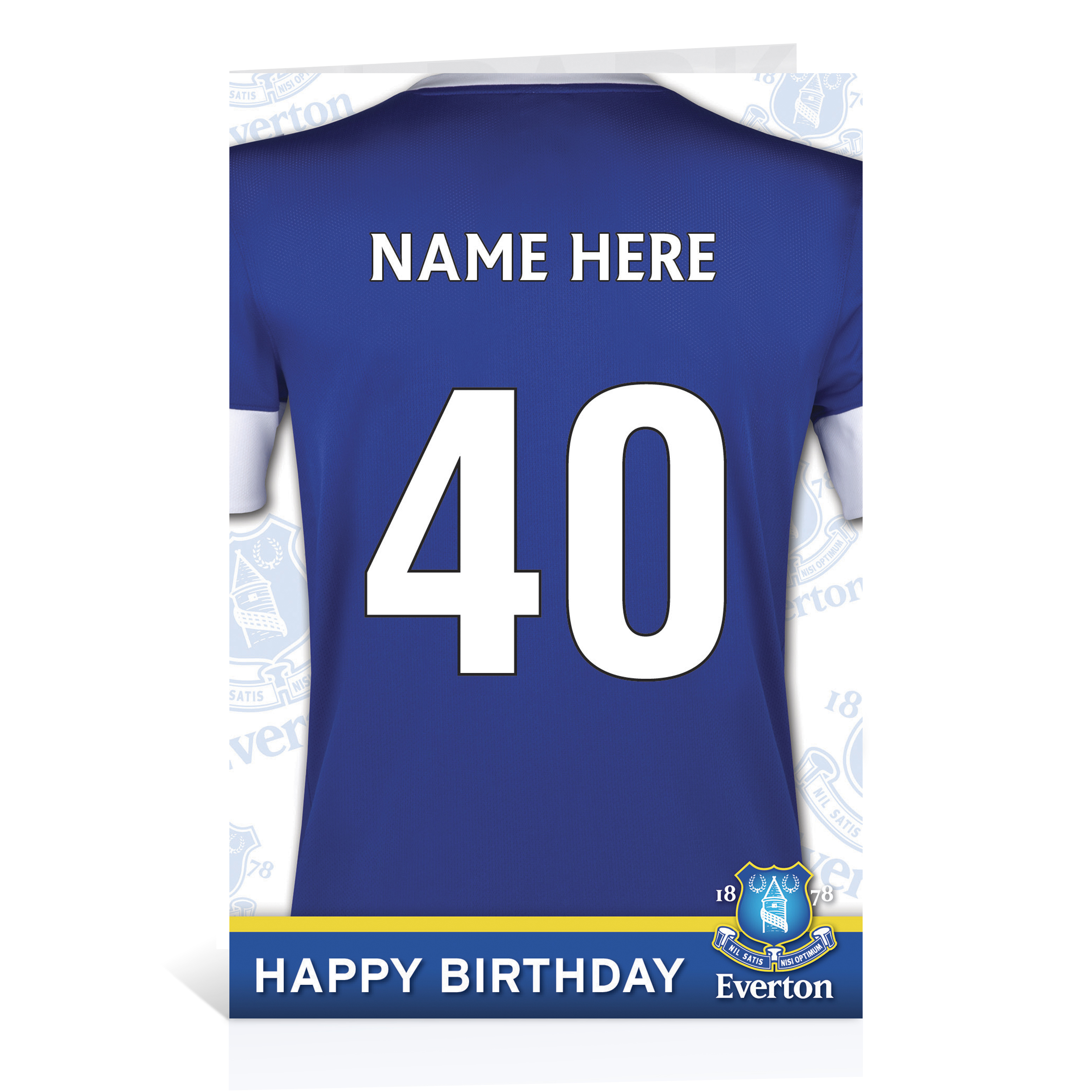 Everton Personalised Shirt Birthday Card