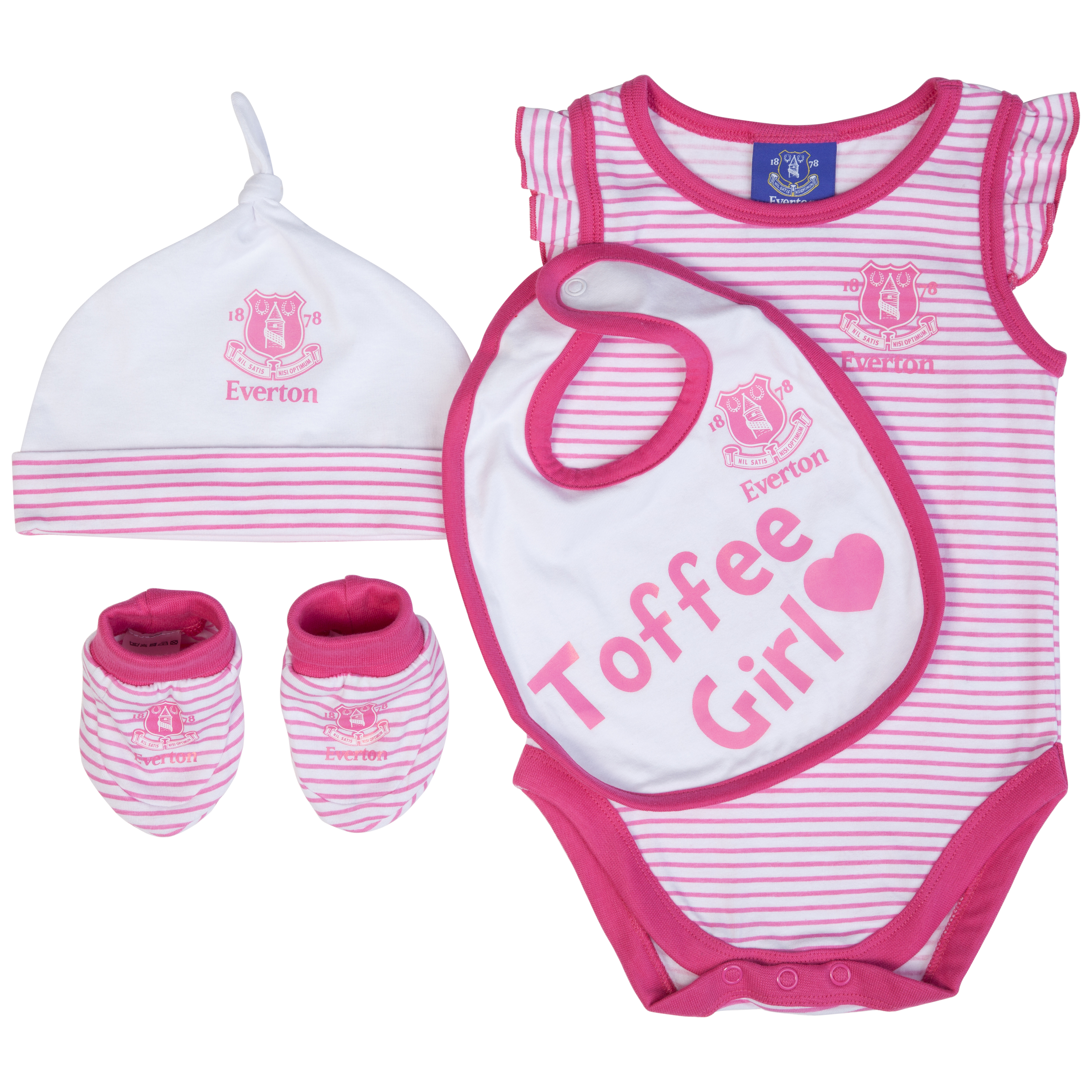 Everton 4 piece Gift Set - Pink/White - Baby