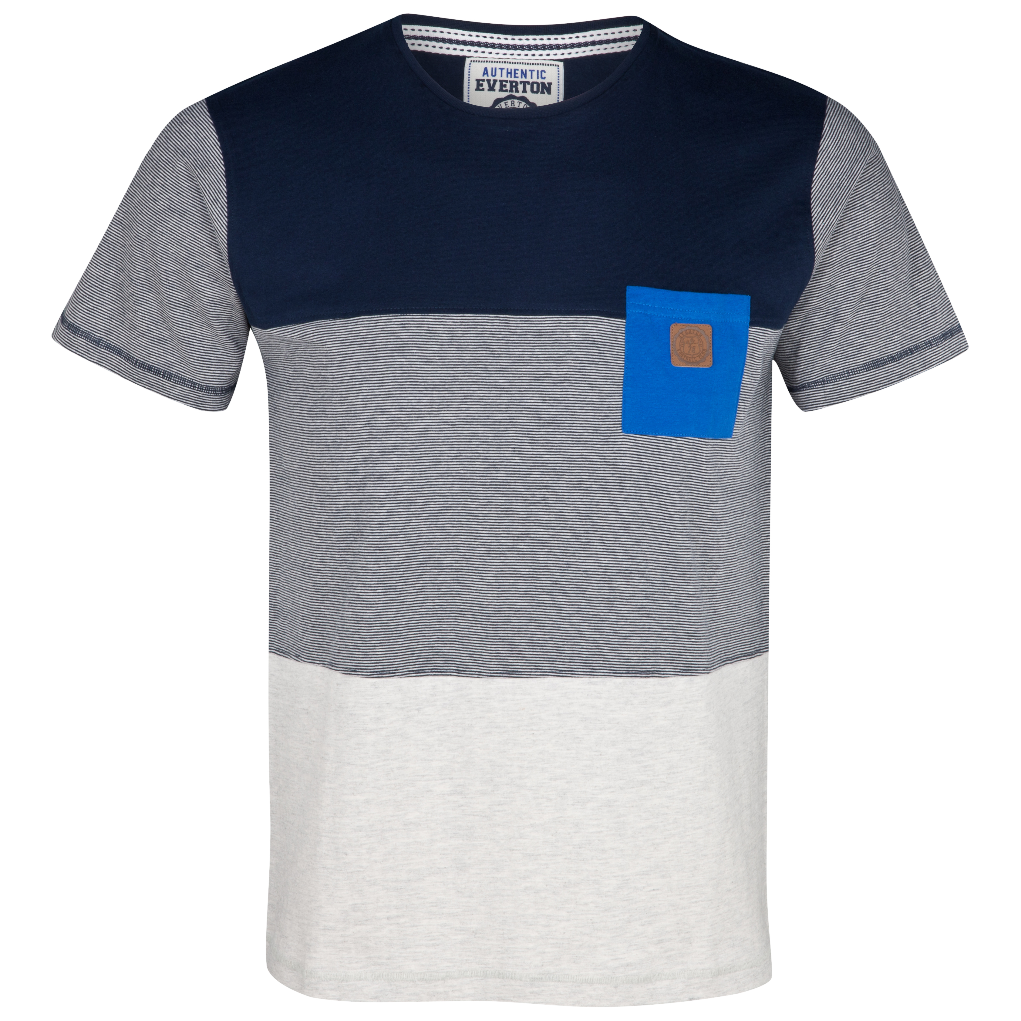 Everton Panels T-Shirt	 - Navy/Ecru Marl