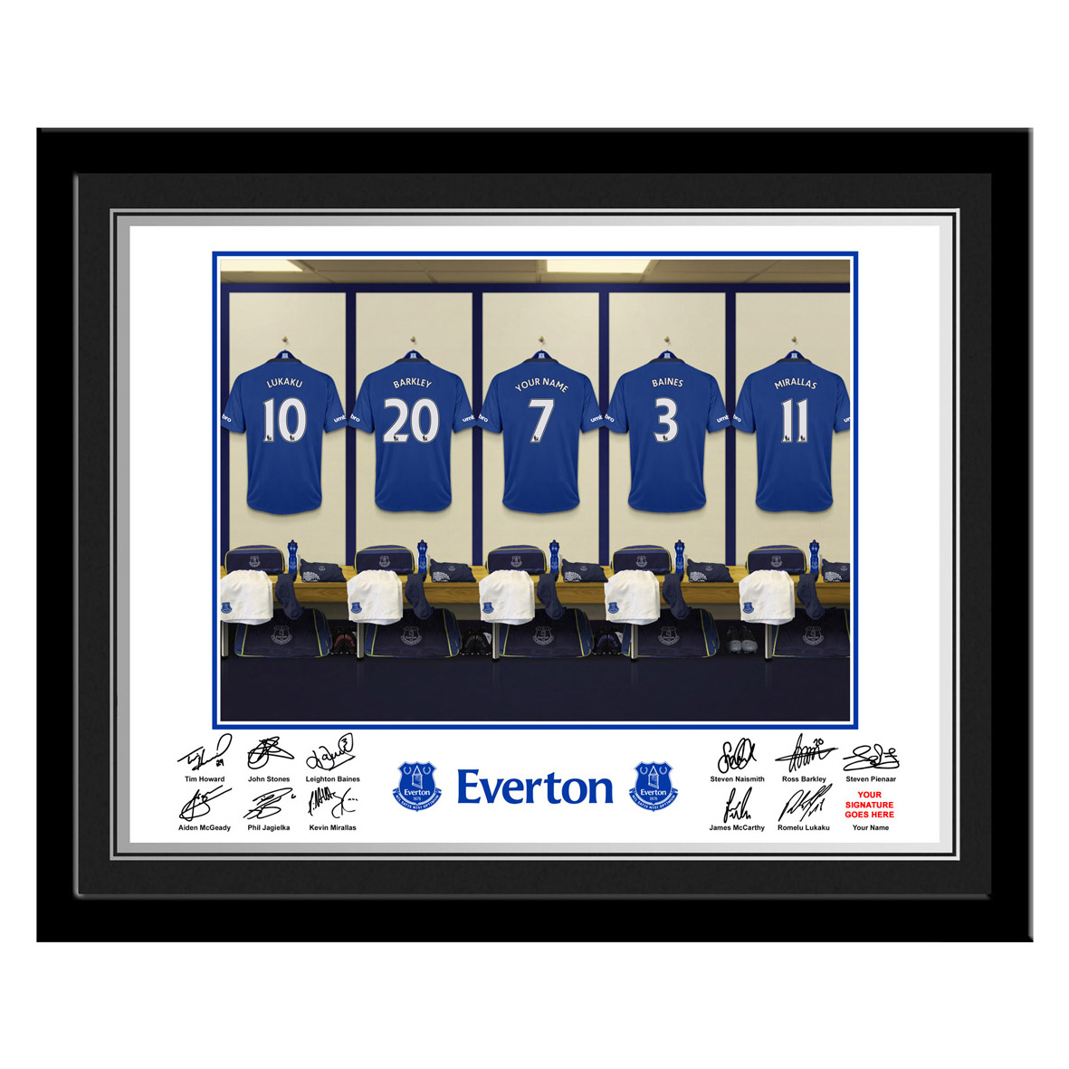 Everton Personalised Dressing Room Photo Framed