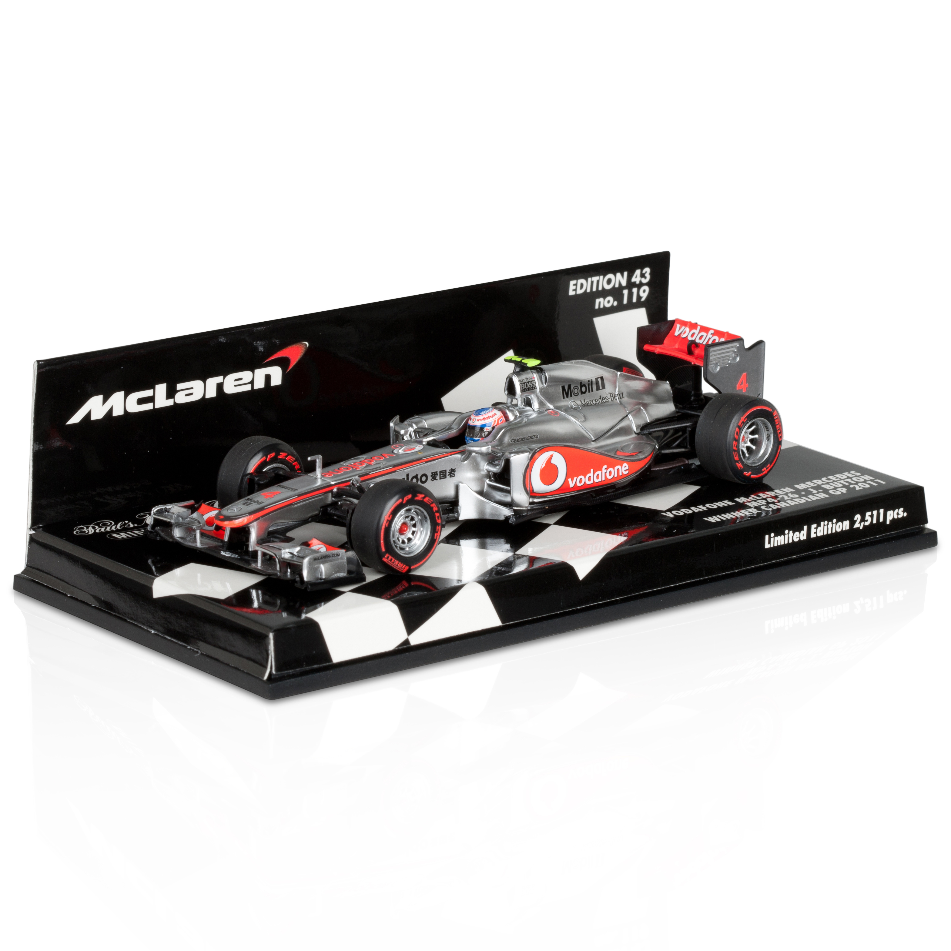 Vodafone McLaren Mercedes MP4-26 Jenson Button Canada GP Winner 2011 - 1:43 Scale