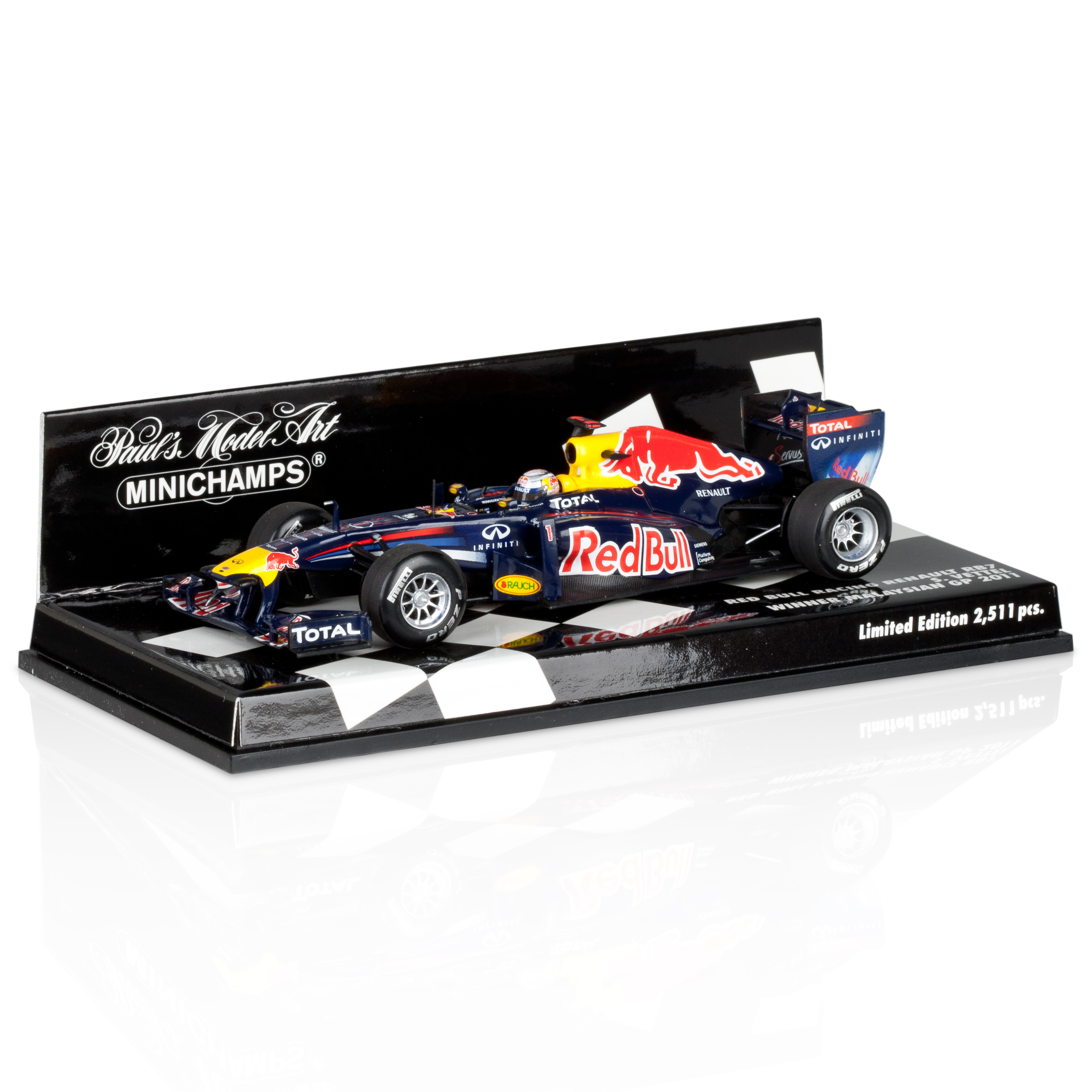Red Bull Racing RB7 Sebastian Vettel Winner Malaysian GP 2011 1:43 Scale