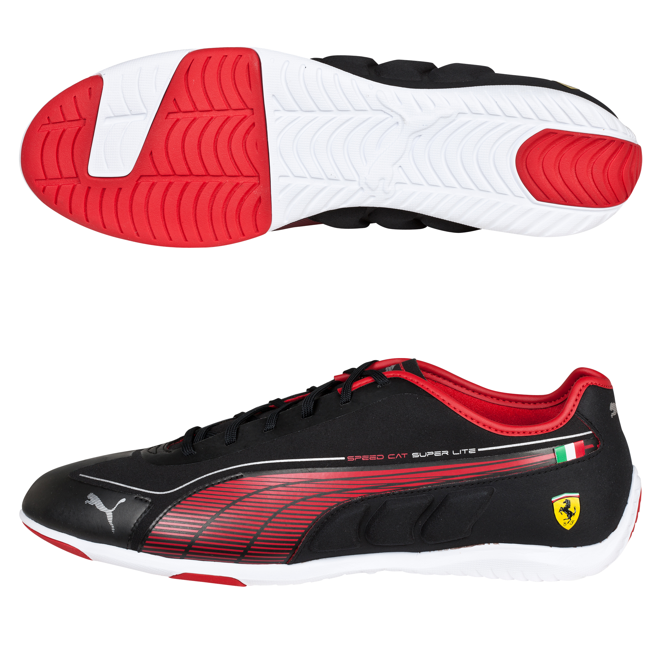 Scuderia Ferrari Speed Cat Super Lite Low Trainers - Black/Rosso Corsa
