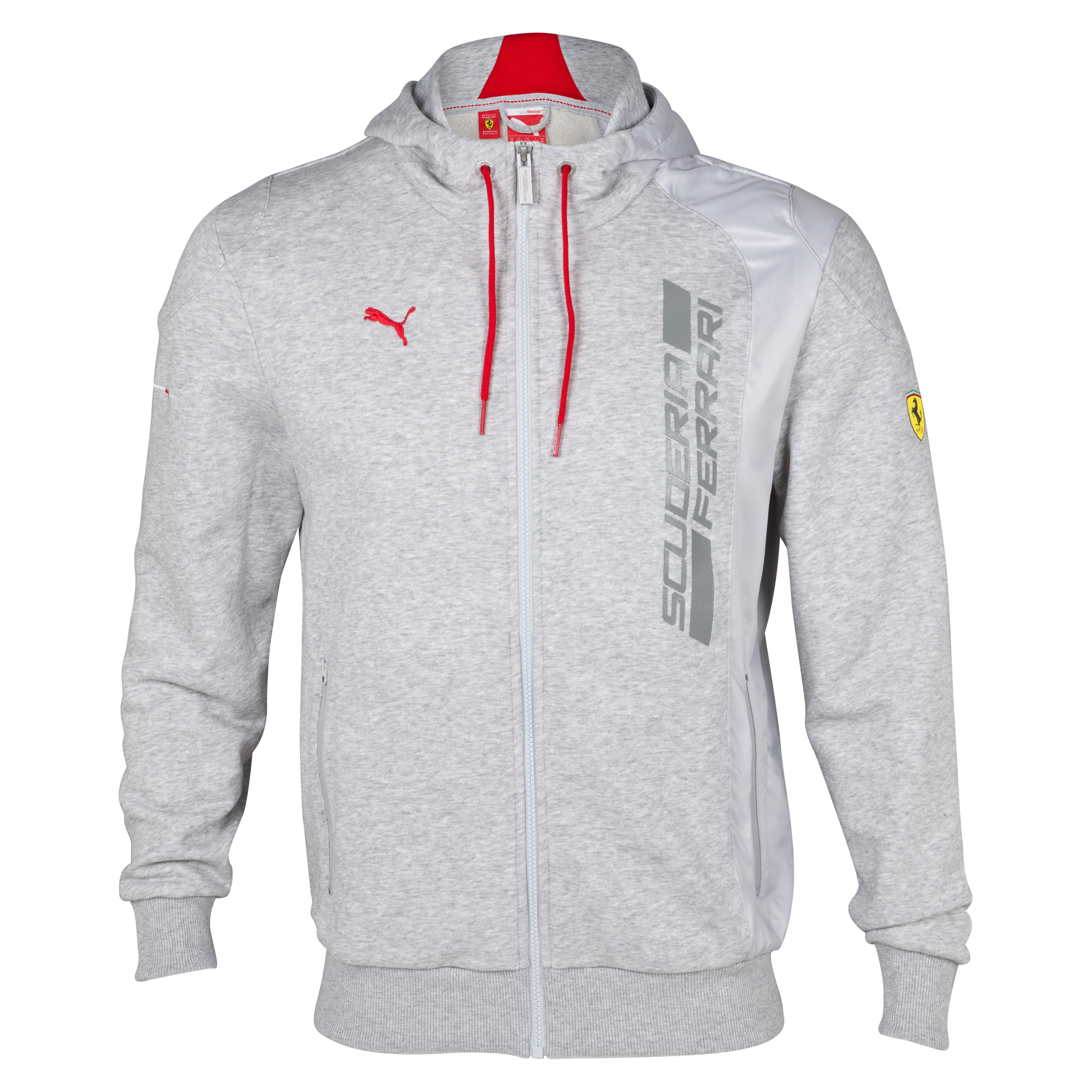 Scuderia Ferrari Hooded Sweat Jacket - Light Grey Heather