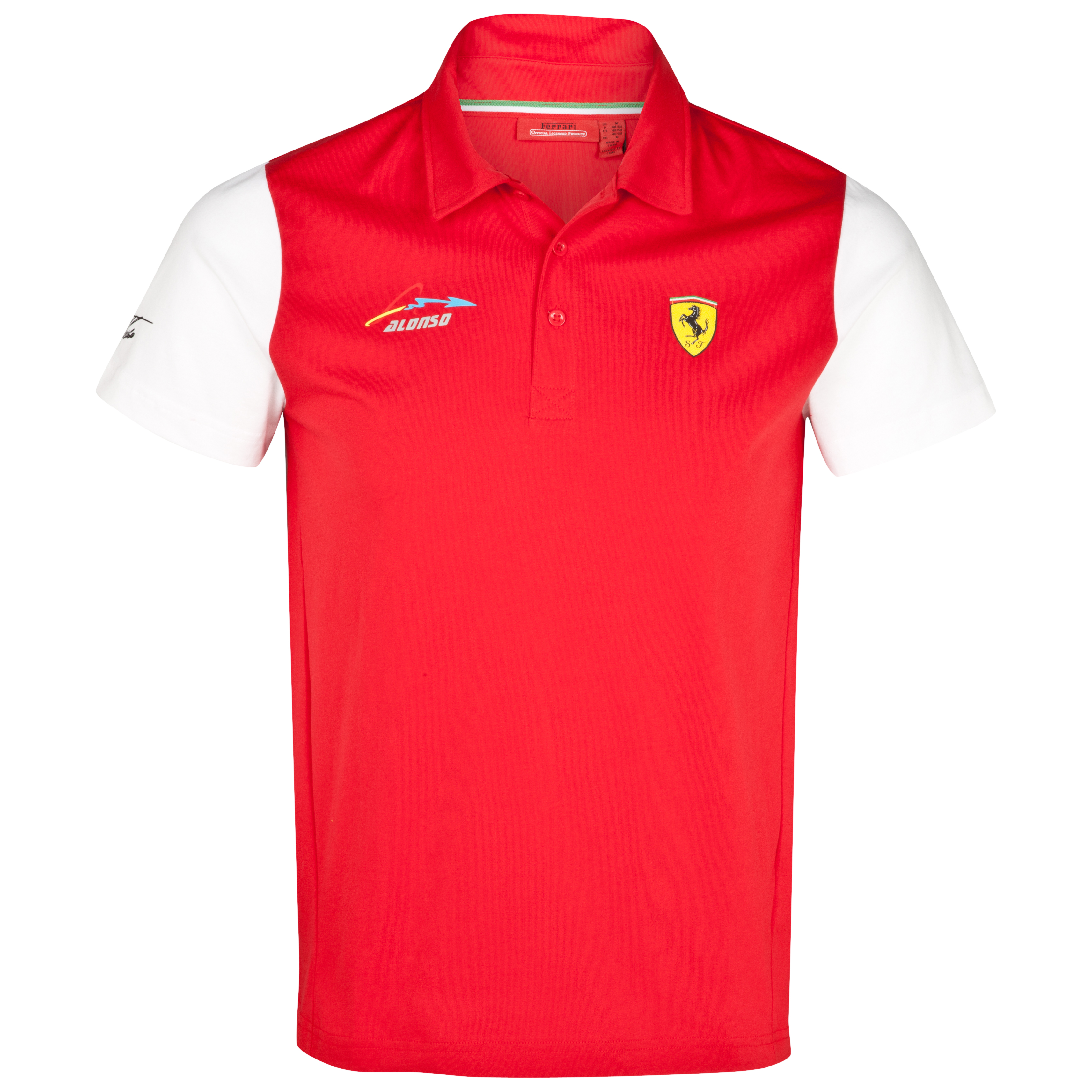 Scuderia Ferrari Santander Alonso Block Polo Shirt - Red