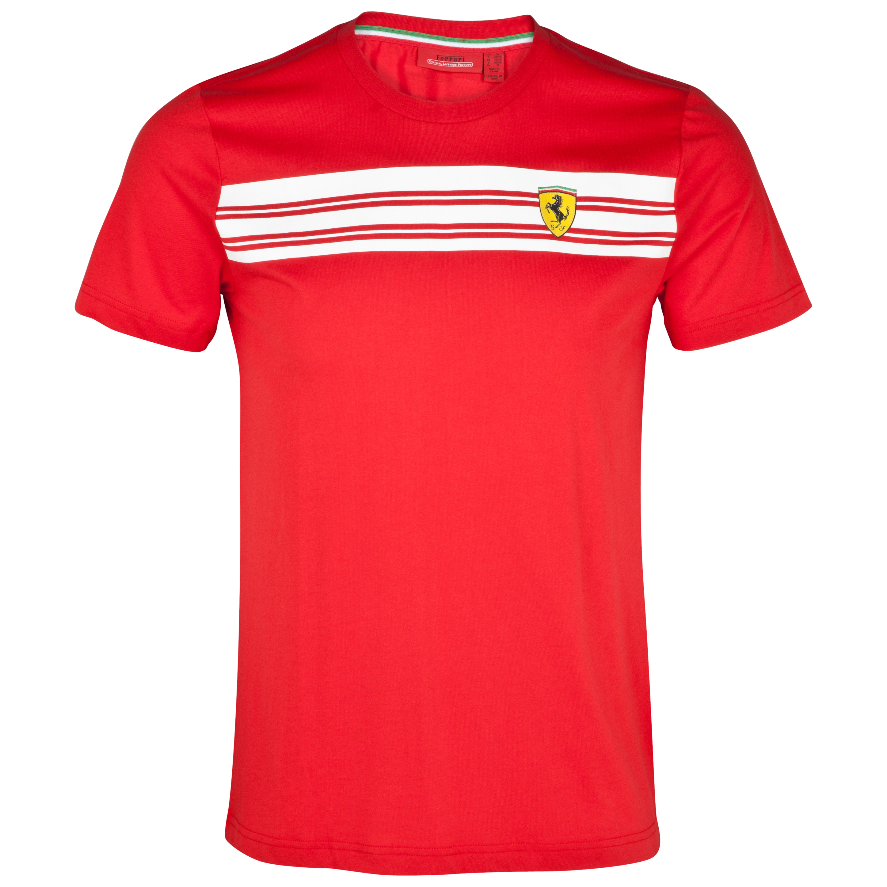 Scuderia Ferrari Striped T-Shirt - Red