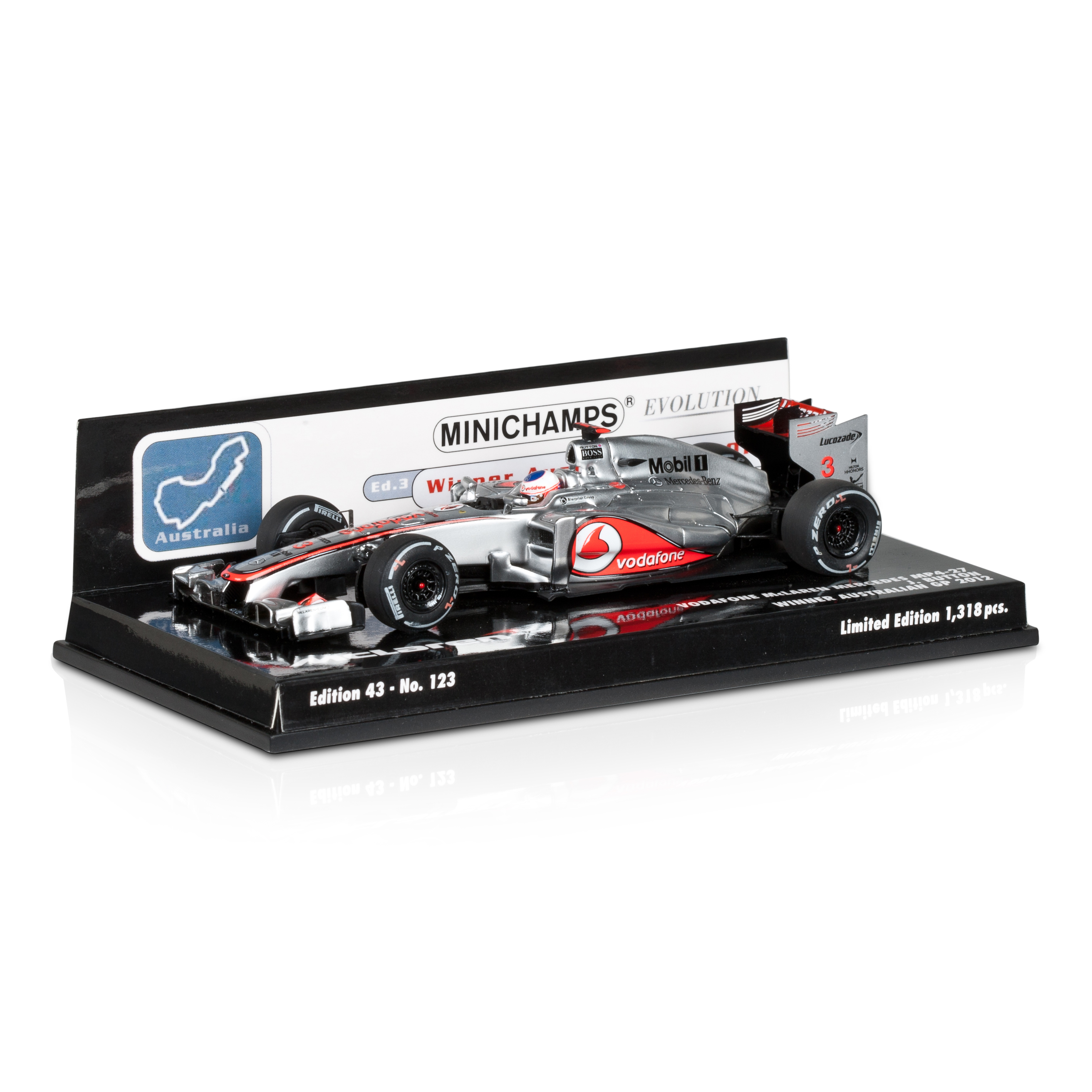 Vodafone McLaren Mercedes MP4-27 Jenson Button Winner Australian GP 2012 1:43 Scale