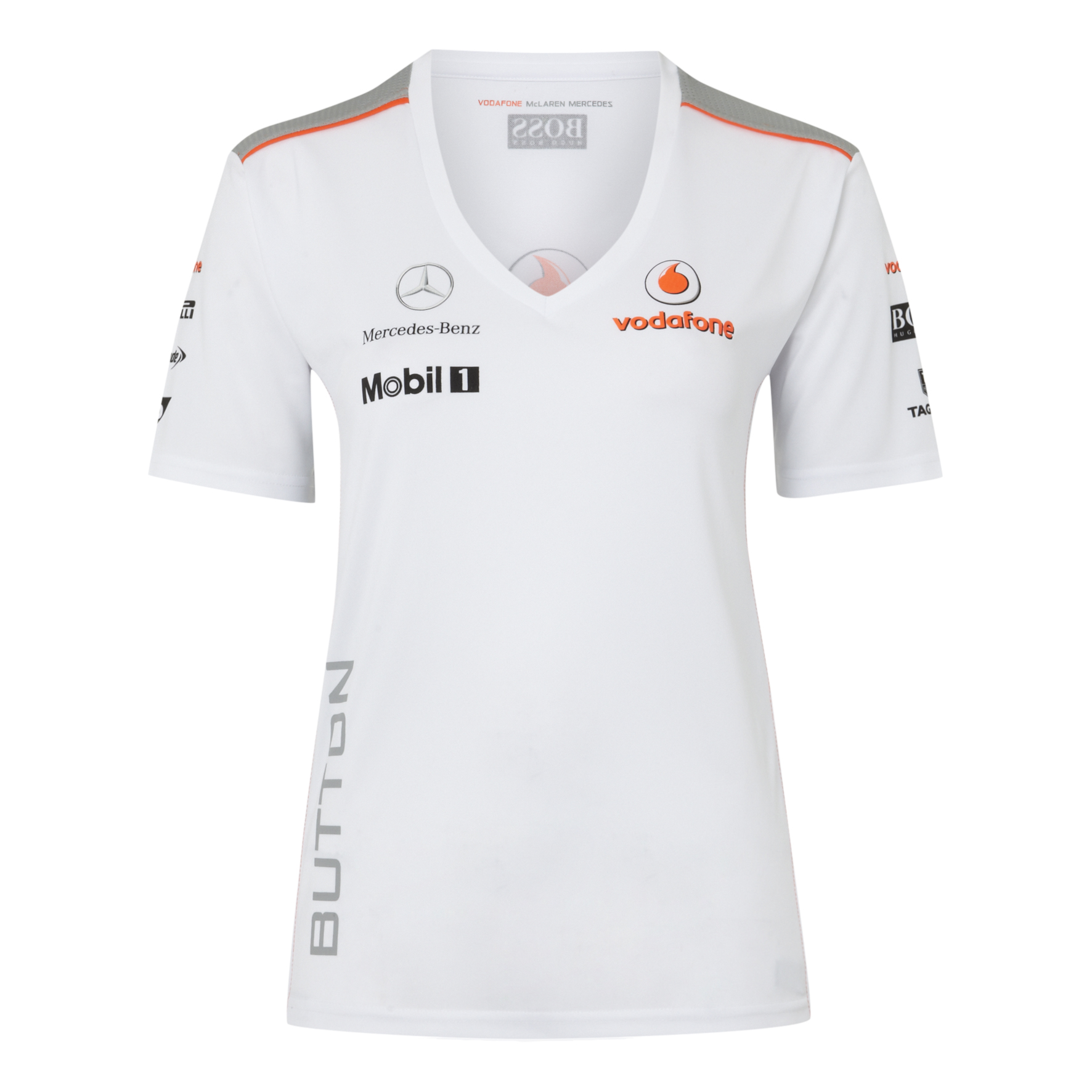 Vodafone McLaren Mercedes 2013 Button T-Shirt - Womens