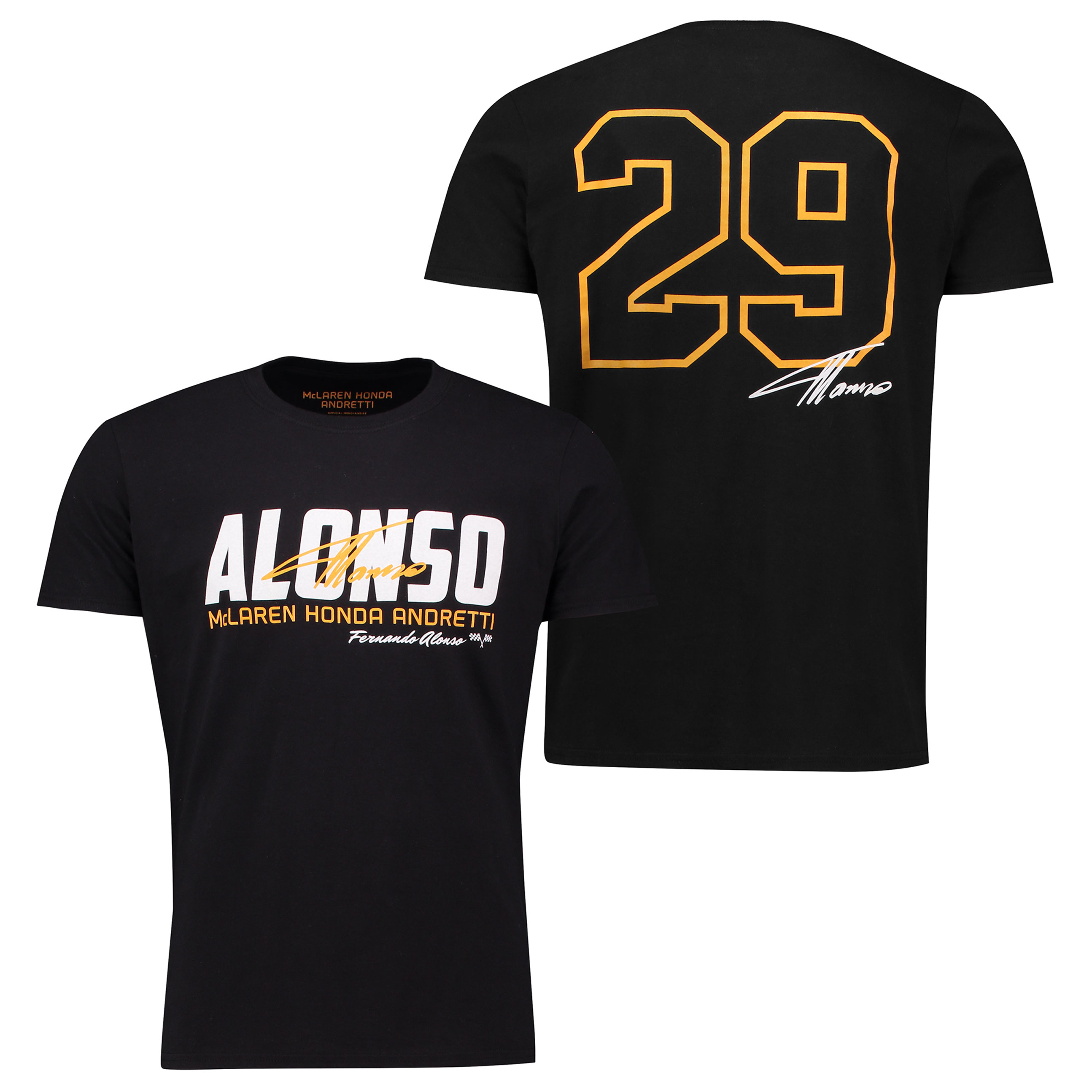 McLaren Honda Andretti Fernando Alonso Indy 500 Signature T-Shirt - Bl McLaren Honda Andretti Fernando Alonso Indy 500 Signature T-Shirt - Bl