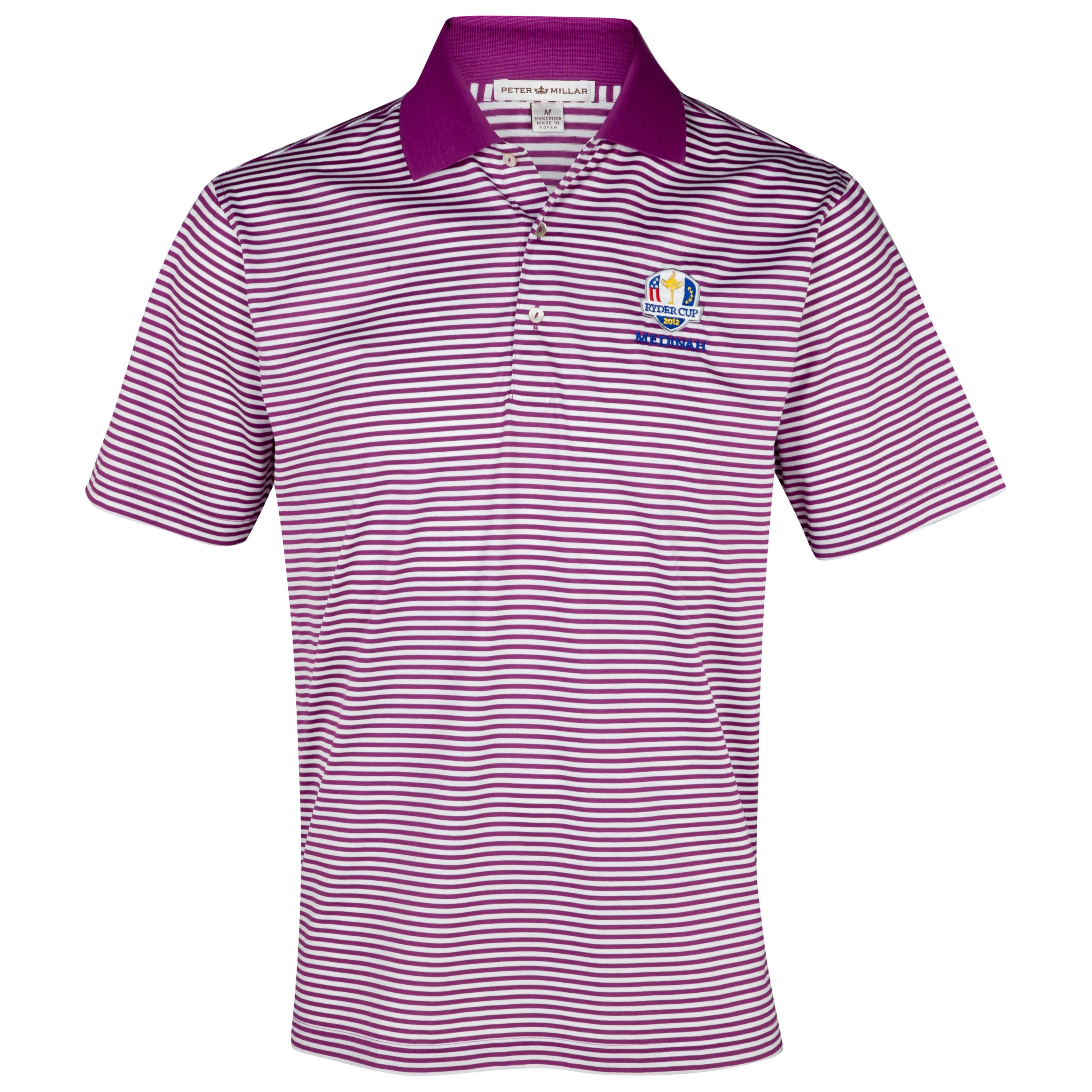 The Ryder Cup Medinah 2012 Peter Millar Luxury Stripe Polo - Raspberry/White