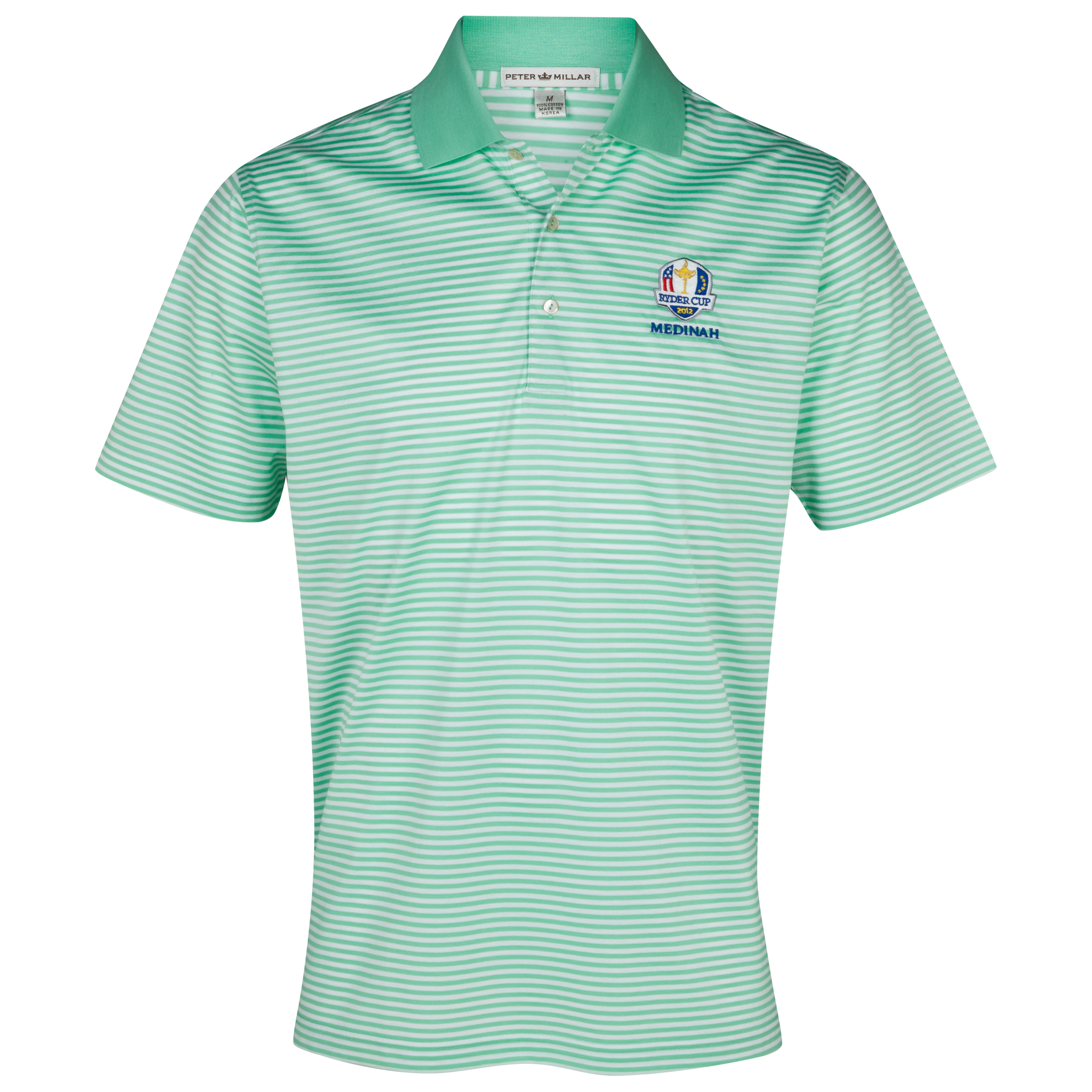 The Ryder Cup Medinah 2012 Peter Millar Luxury Stripe Polo - Spearmint/White