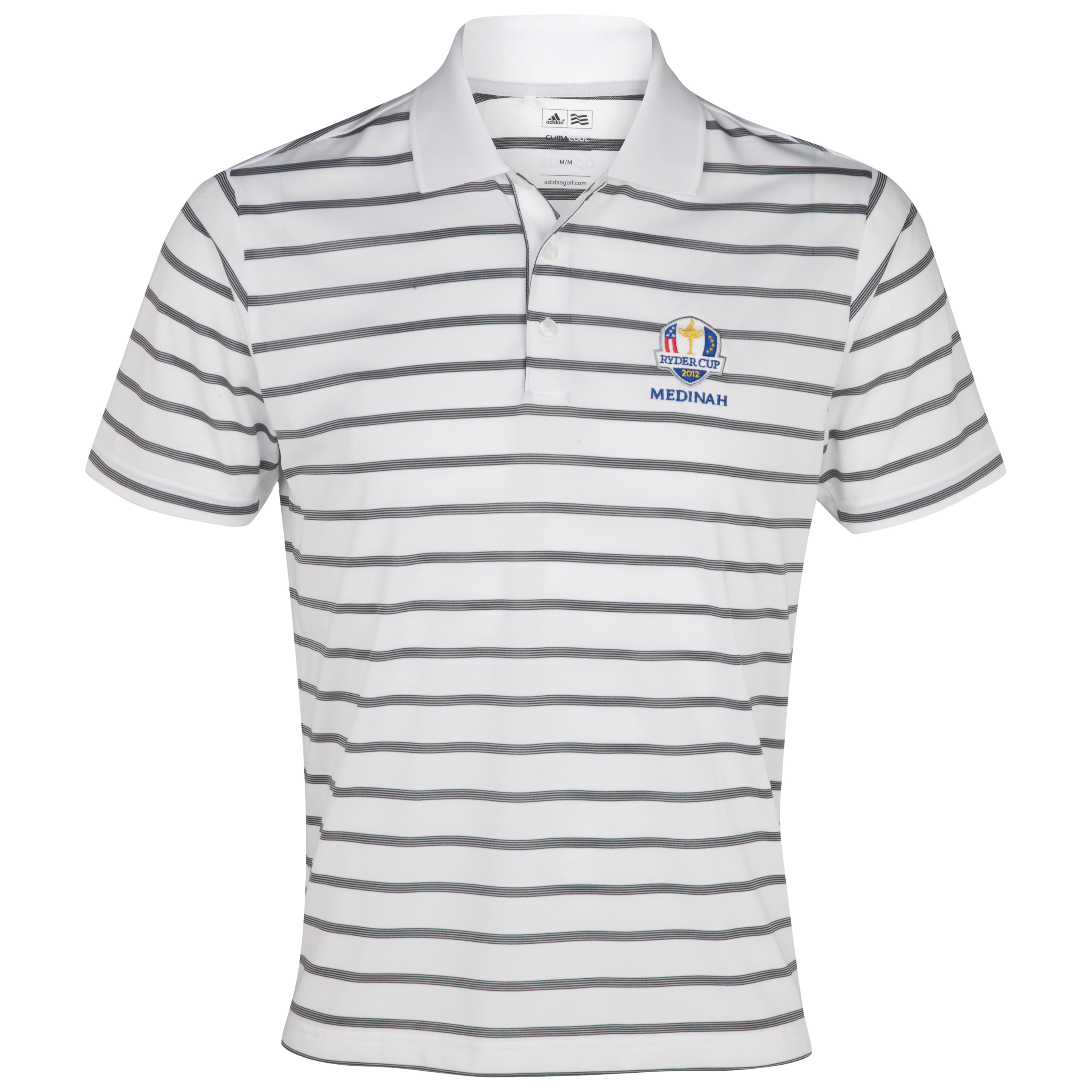 The Ryder Cup Medinah 2012 adidas ClimaCool Textured Stripe Polo - White/Black