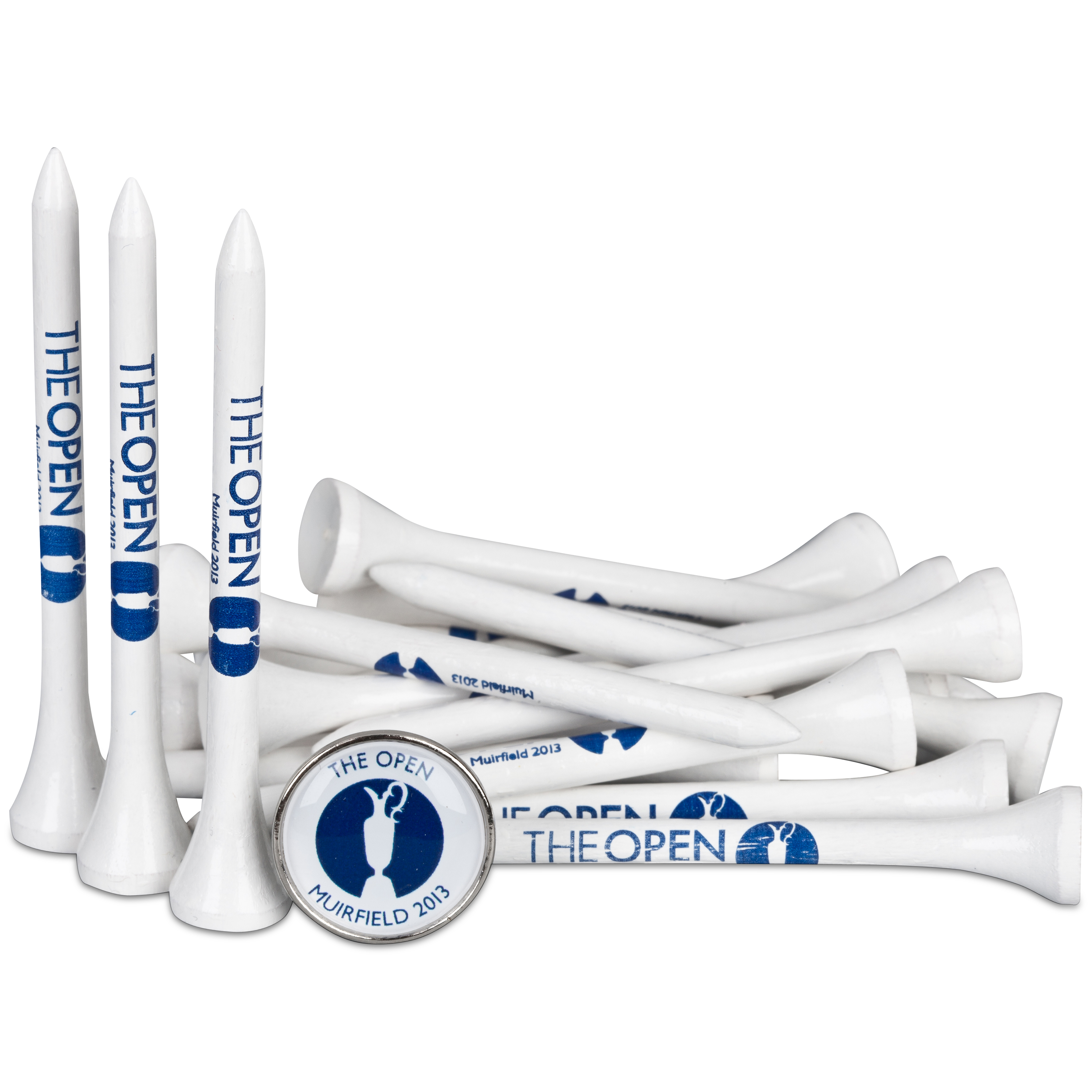Open Golf Championship 2013 Muirfield Wooden Tees & Ball Marker White