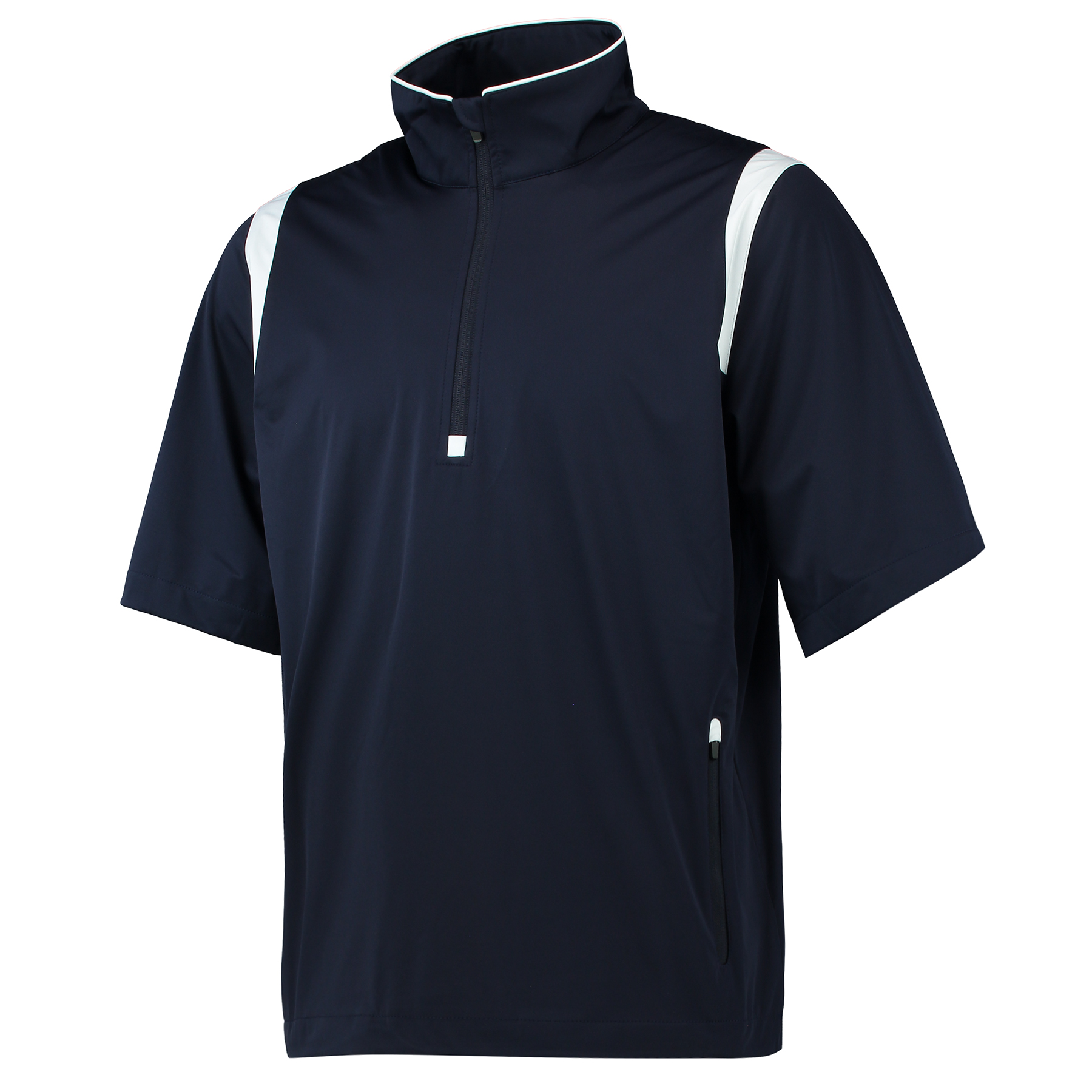 European Tour Glenmuir Gilston Half Sleeve Zip Neck Windshirt - Mens - Navy/White
