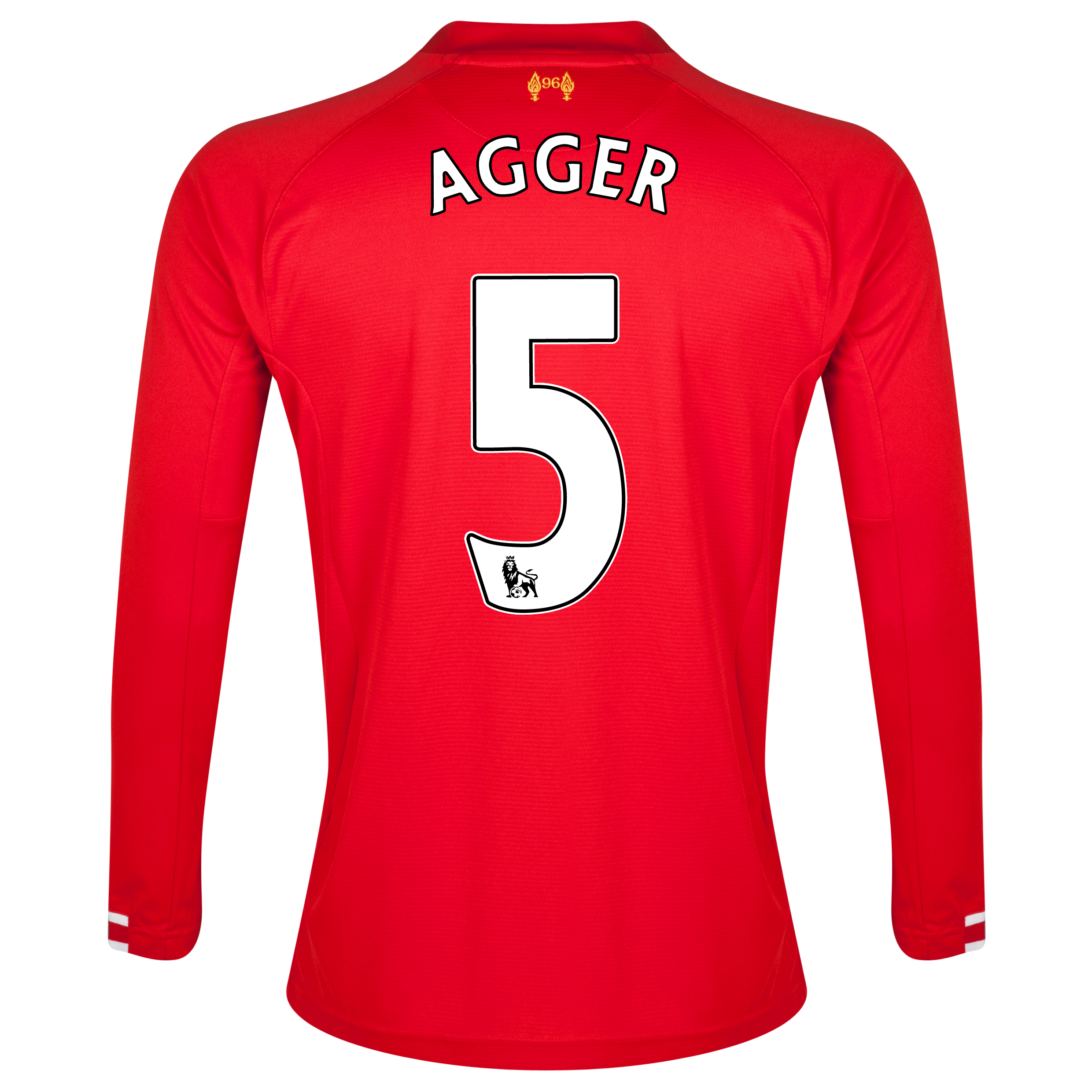 Liverpool Home Shirt 2013/14 - Long Sleeve - Kids with Agger 5 printing