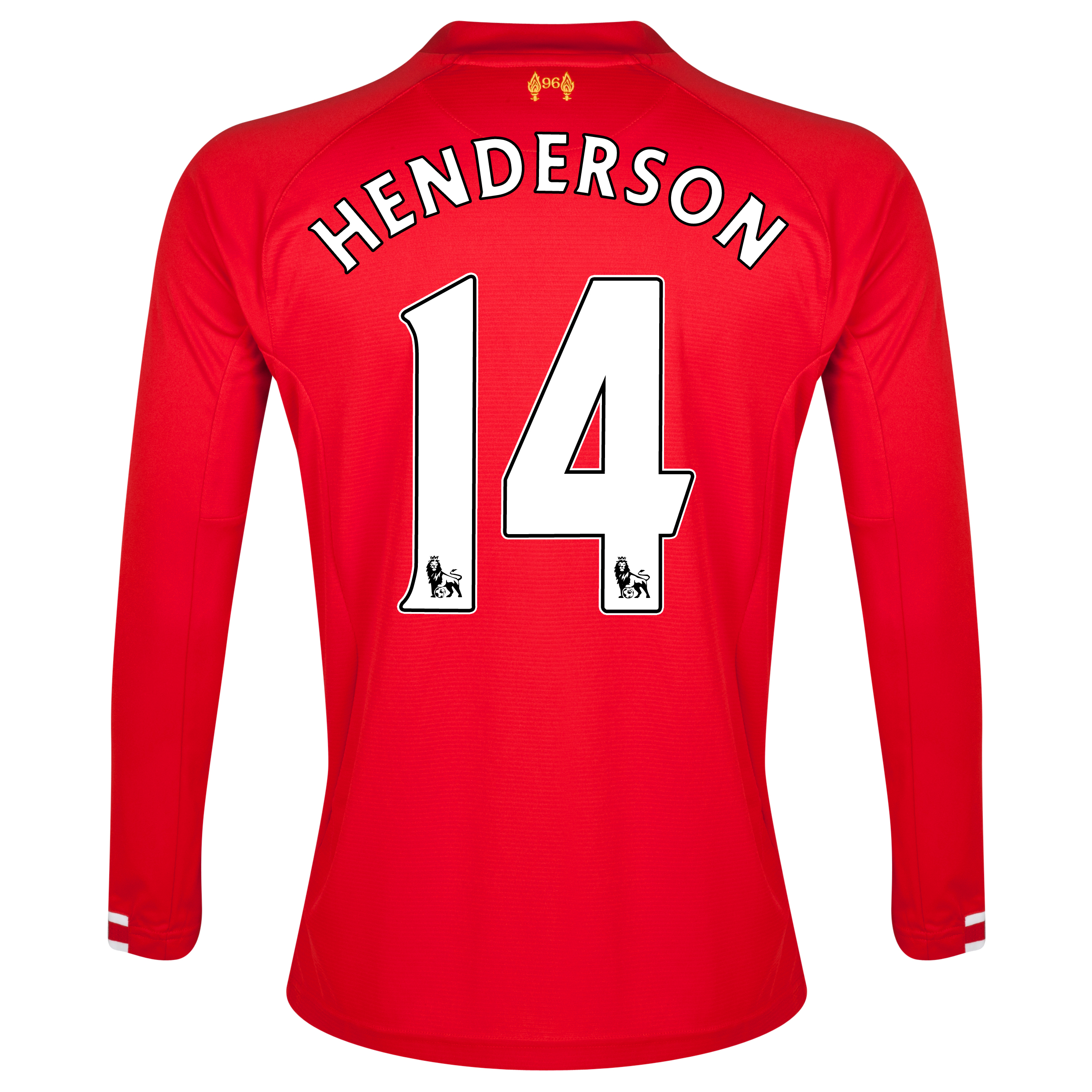 Liverpool Home Shirt 2013/14 - Long Sleeve - Kids with Henderson 14 printing