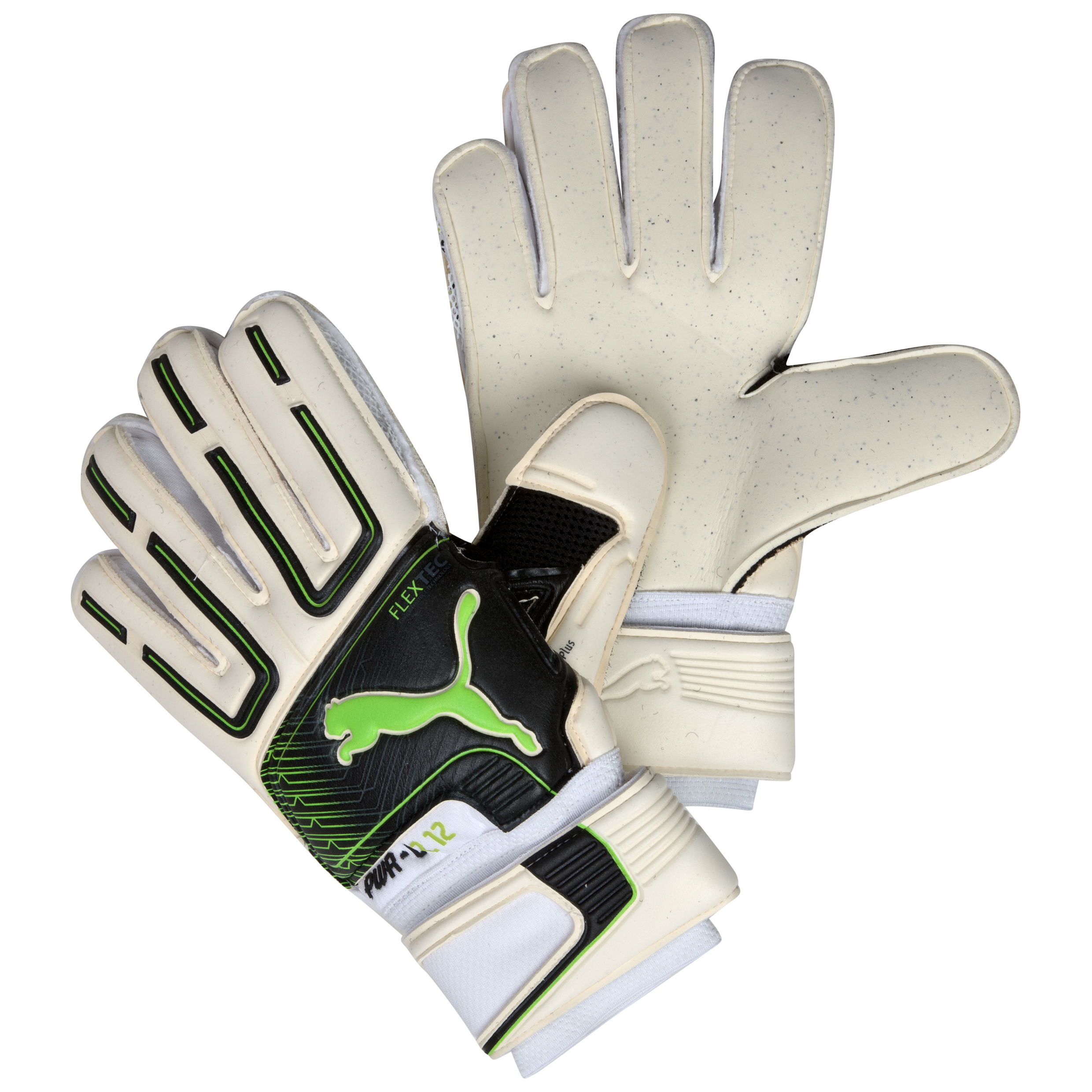 Puma PowerCat 2.12 Protect RC Goalkeeper Gloves - White/Black/Lime Punch/Dark Shadow