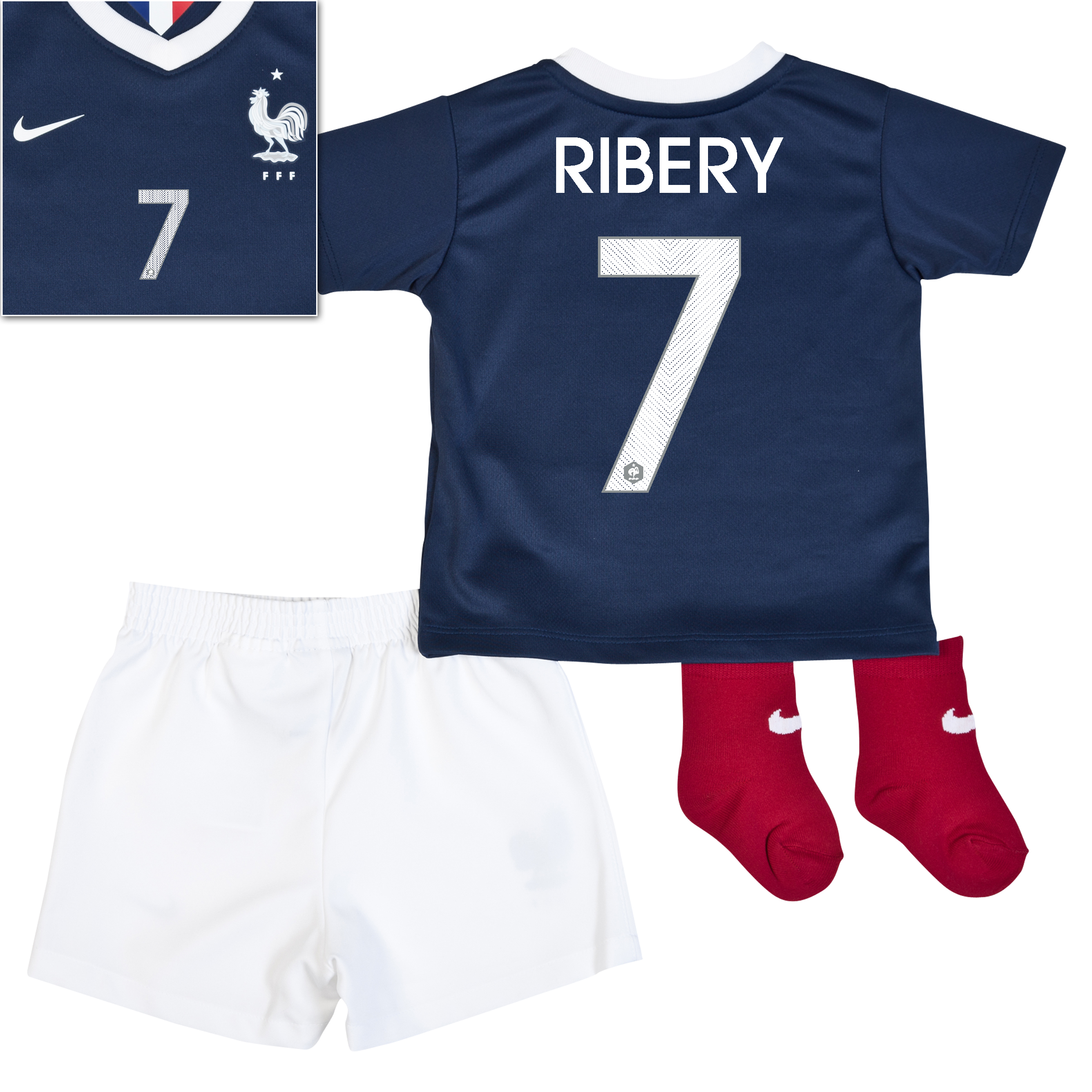 France Home Kit 2013/15 - Little Boys Navy with Ribery 7 printing