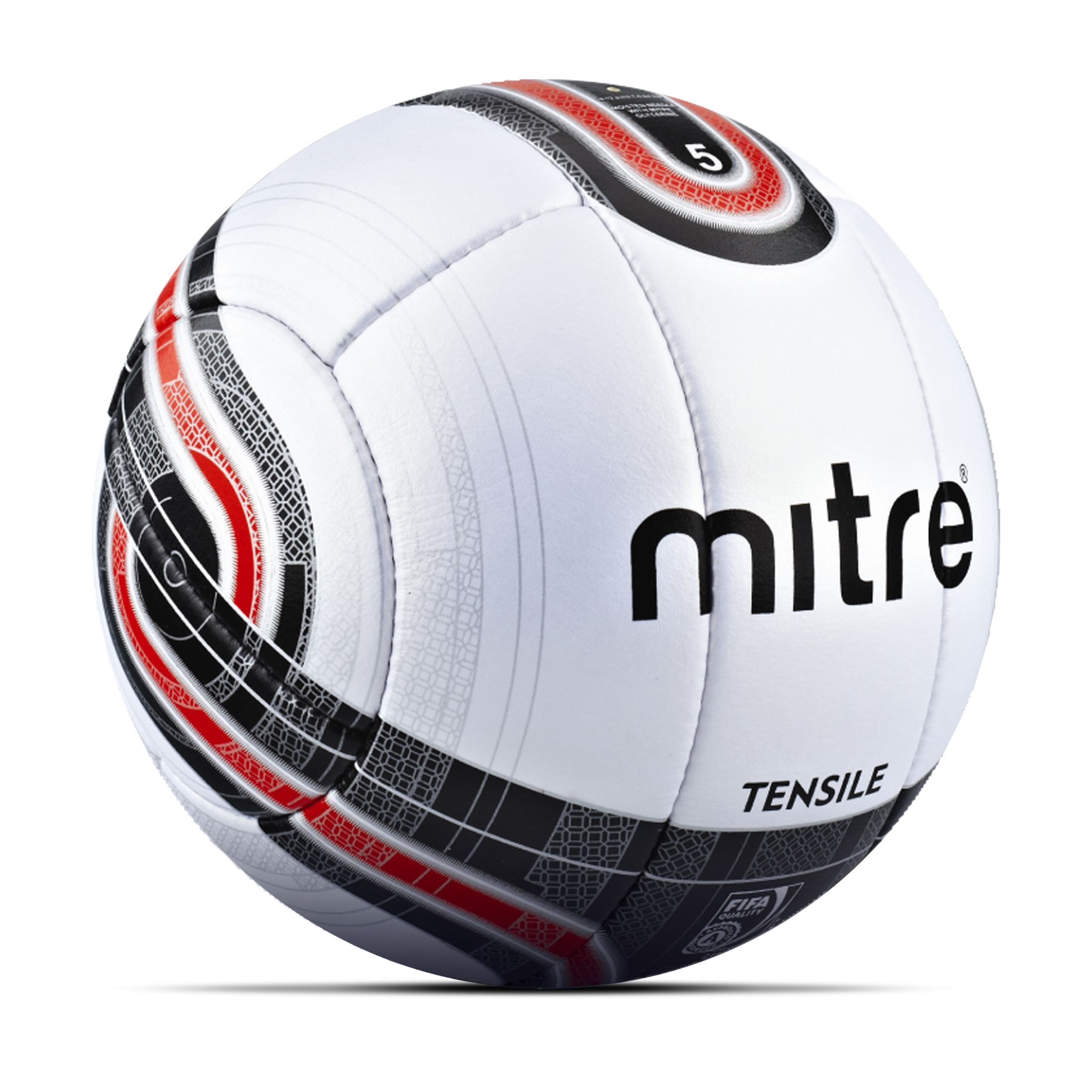 Mitre Tensile Professional Football - White-Red - Size 5
