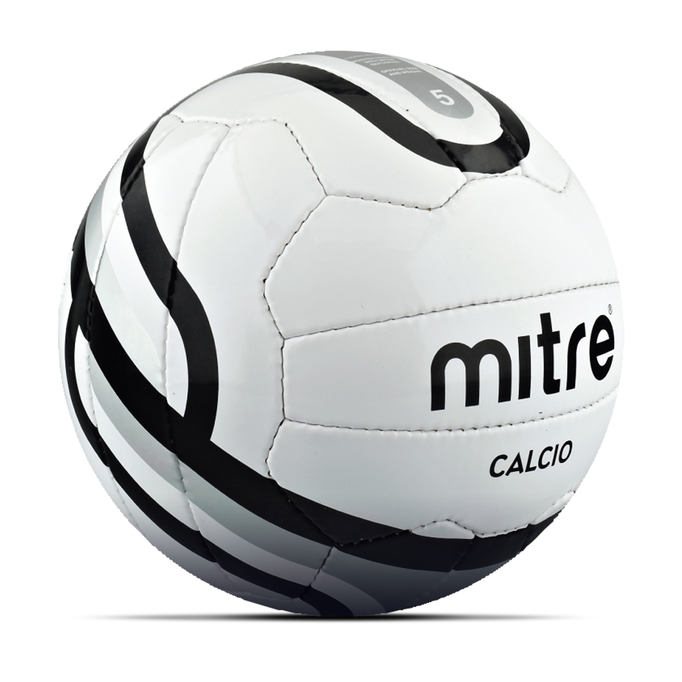 Mitre Calcio Training Football - White-Black - Size 5