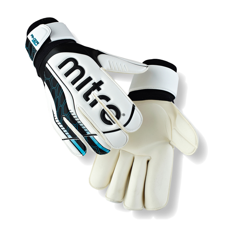 Mitre Anza Aceademy Goalkeeper Gloves - White/Black/Blue.