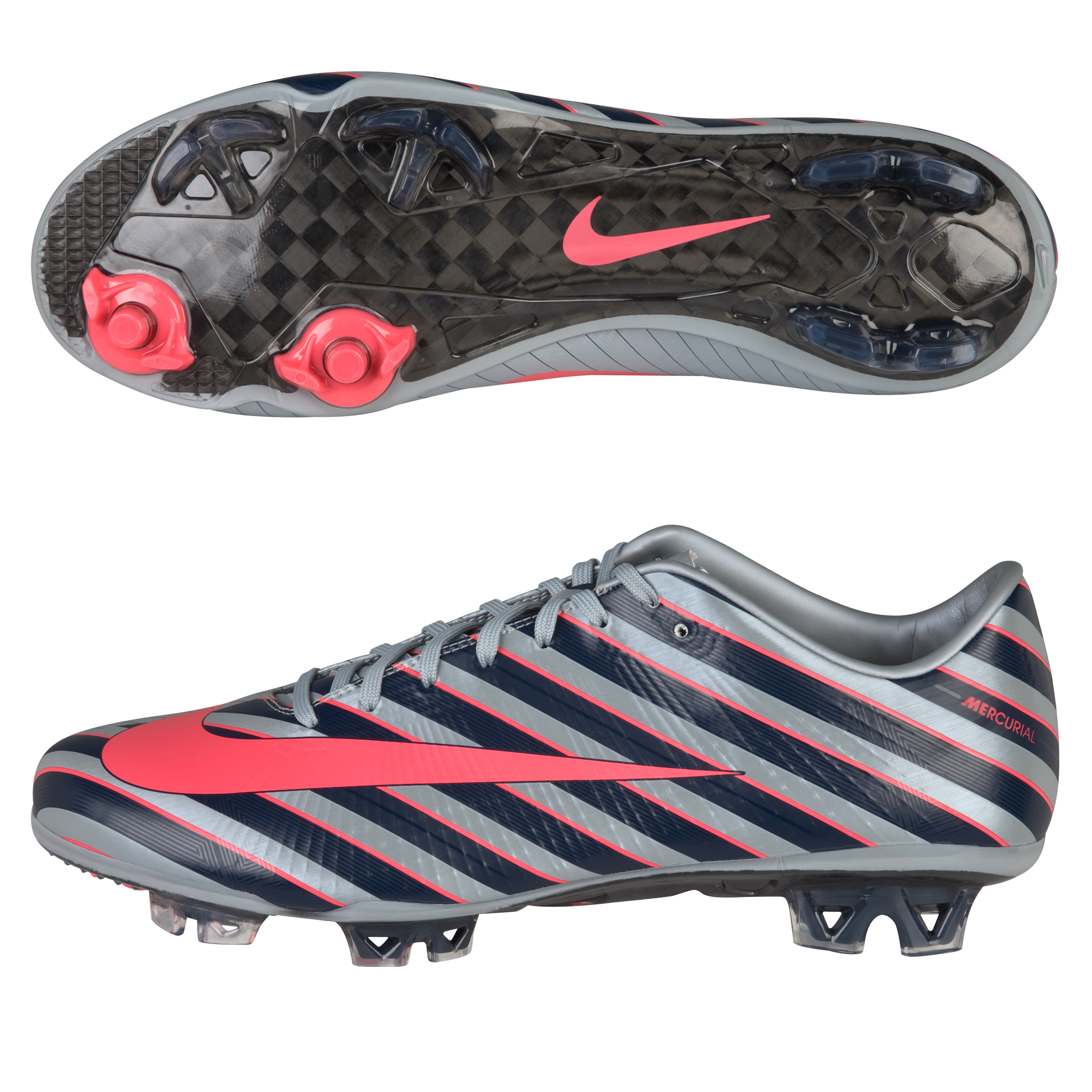 Nike Mercurial Vapor Superfly CR7 III Firm Ground Football Boots - Metallic Blue/Solar Red/Dark Obsidian