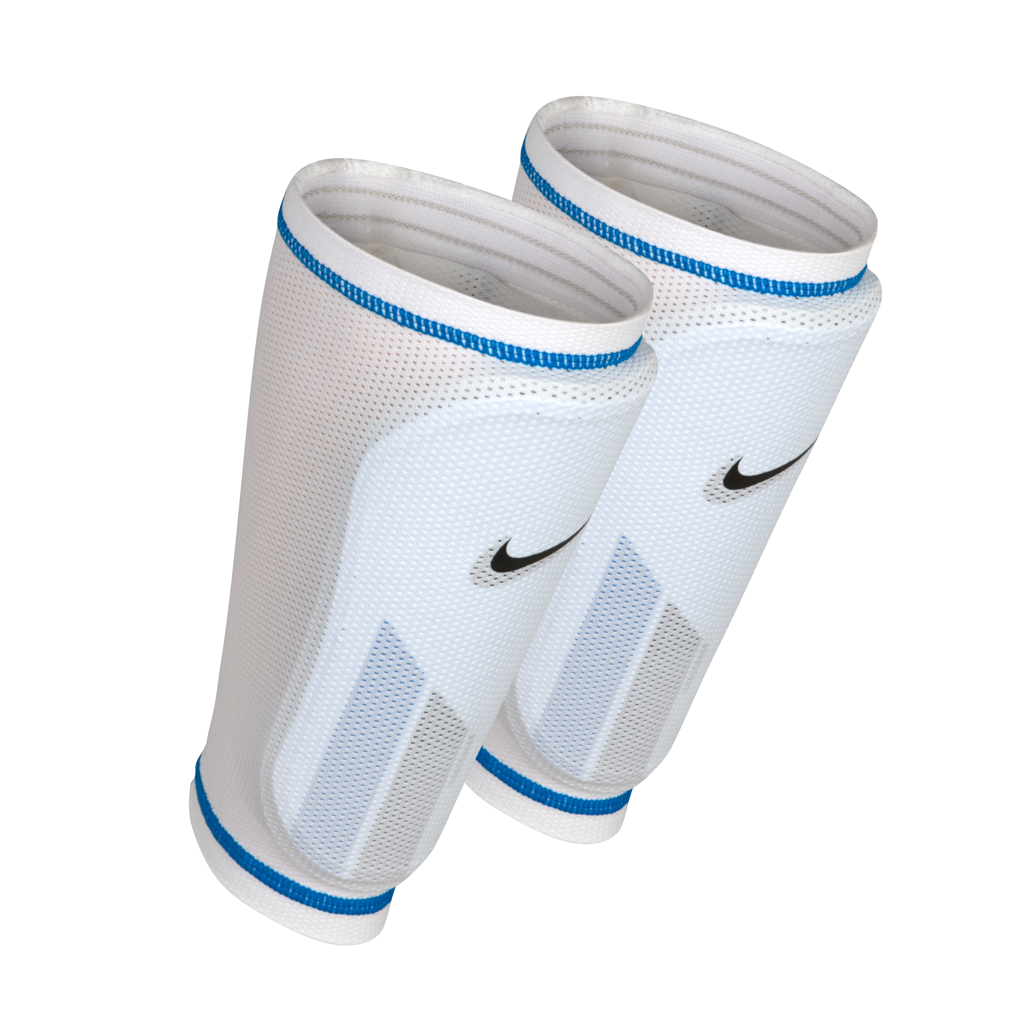 Nike Mercurial Hard Shell Slip In Shin Guards White~Blue~Black