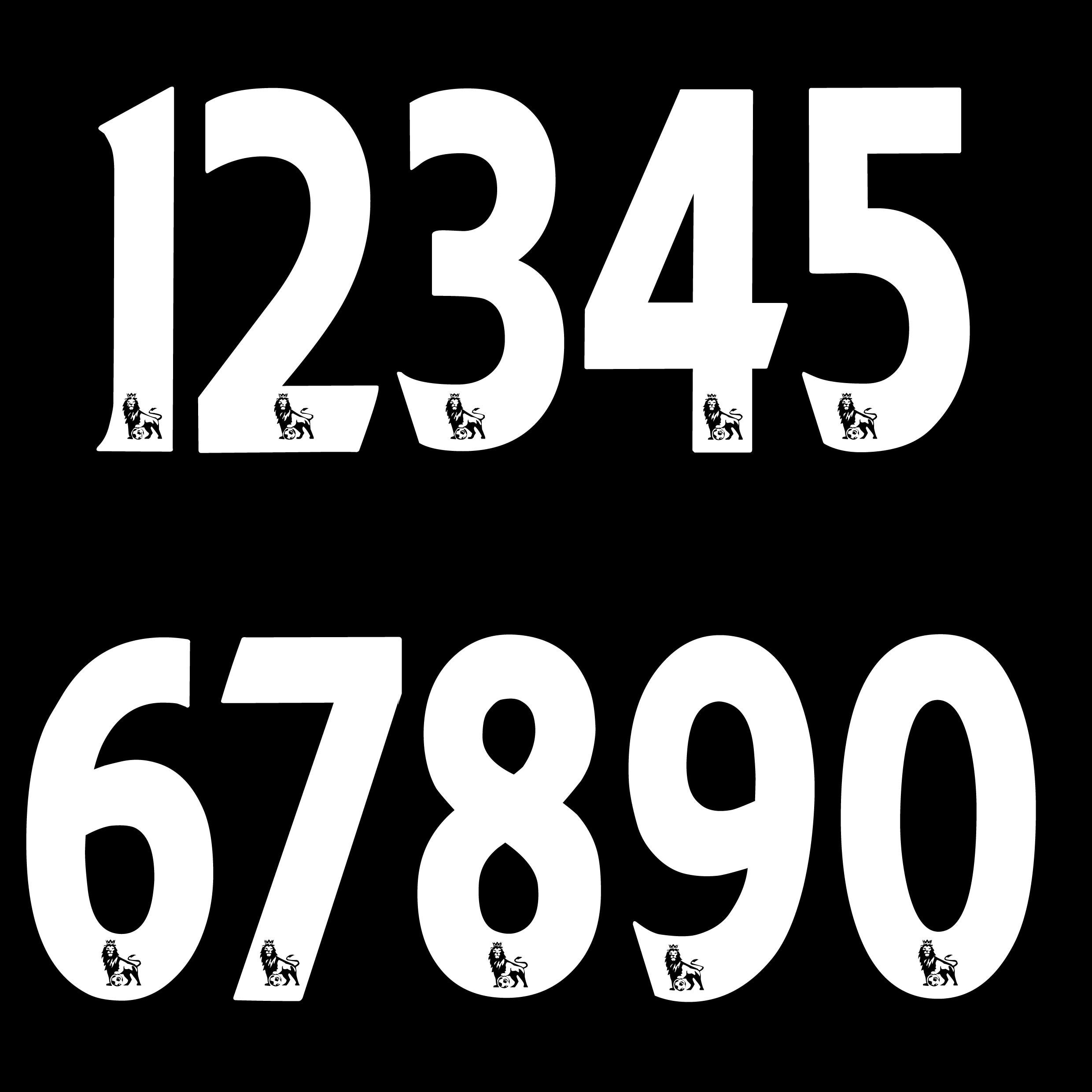 Official FA Premier League 258mm Adult Number - White/Black