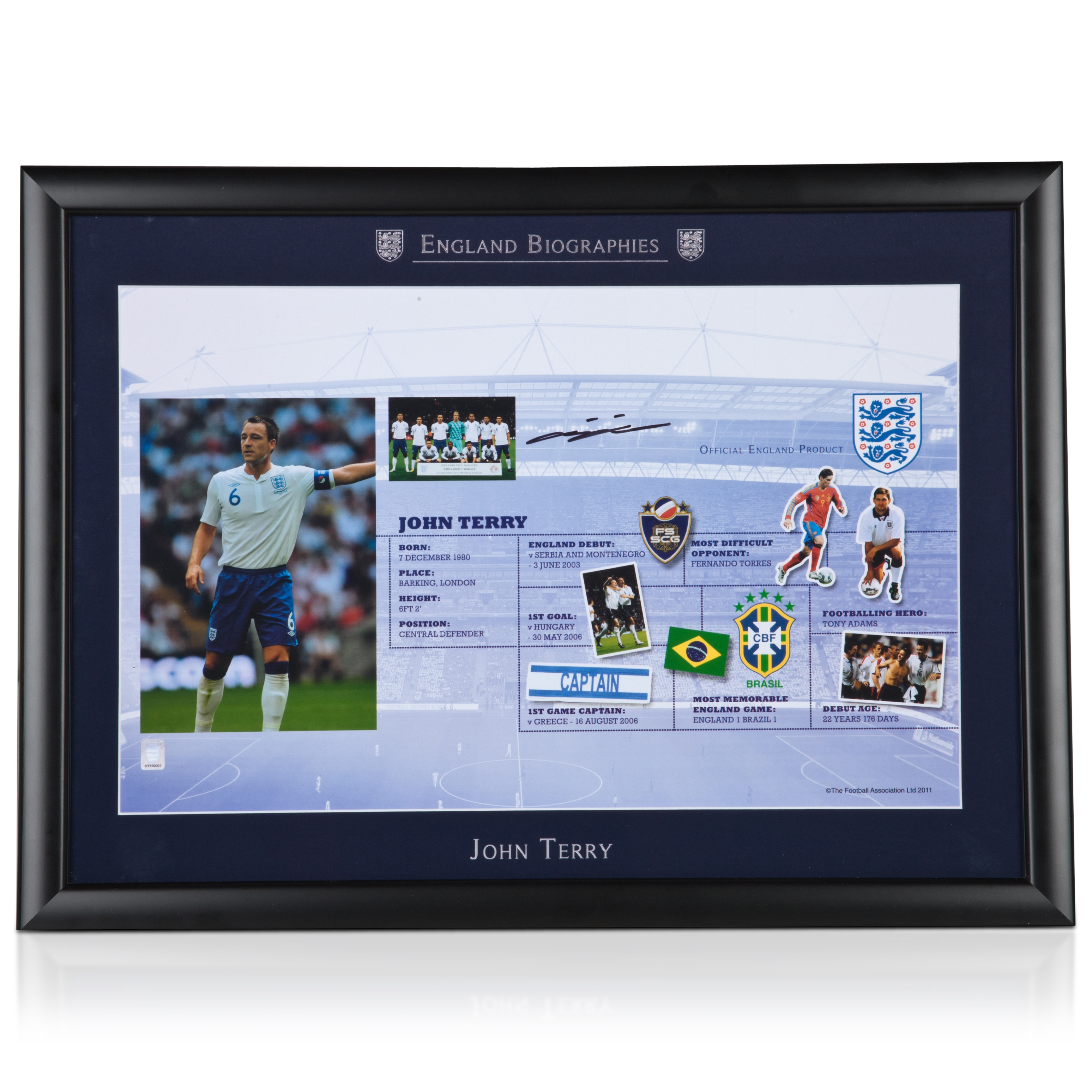 <br>England FA John Terry Biography Framed Print