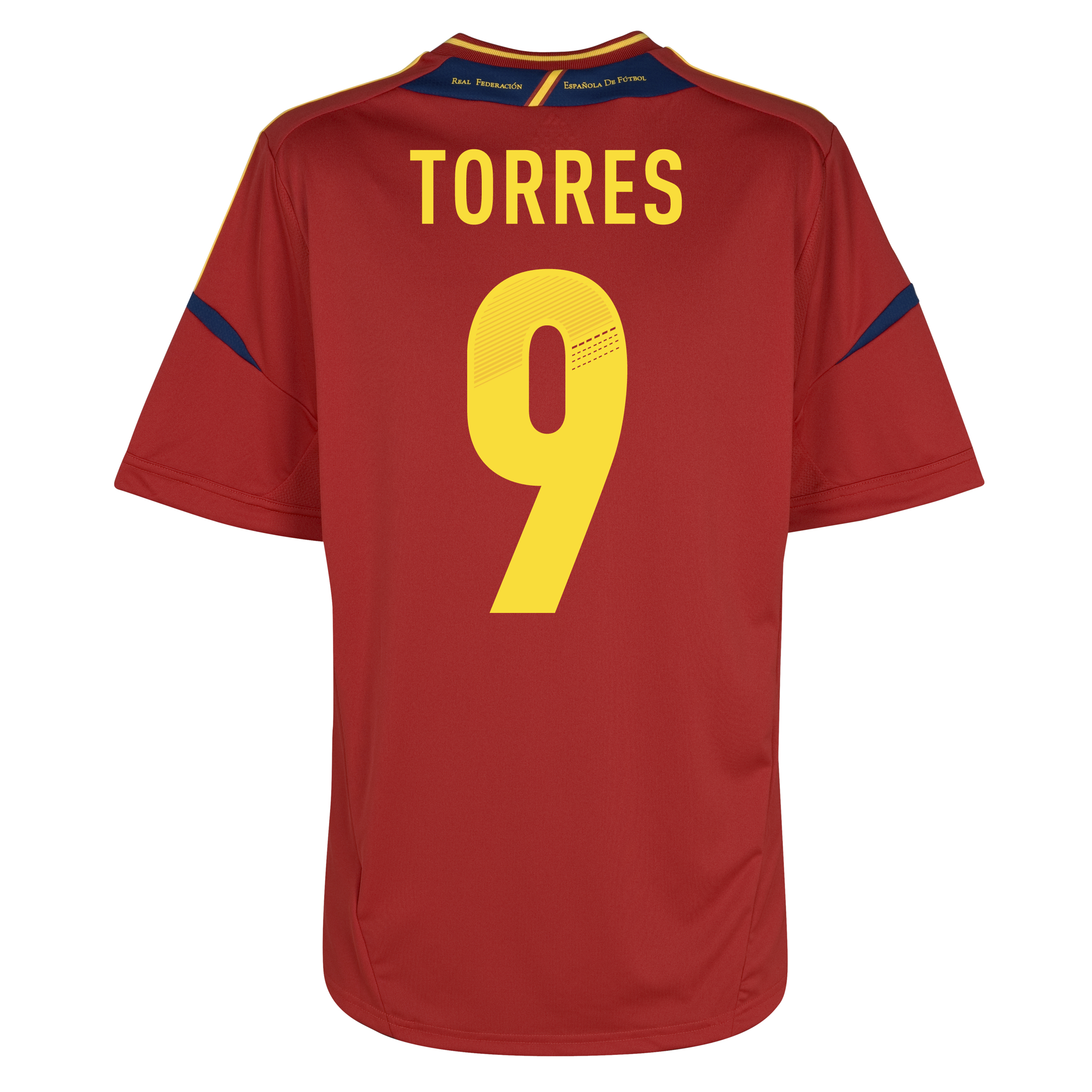 Spain Home Shirt 2012/13 - University Red/Sunshine with Torres 9 printing.