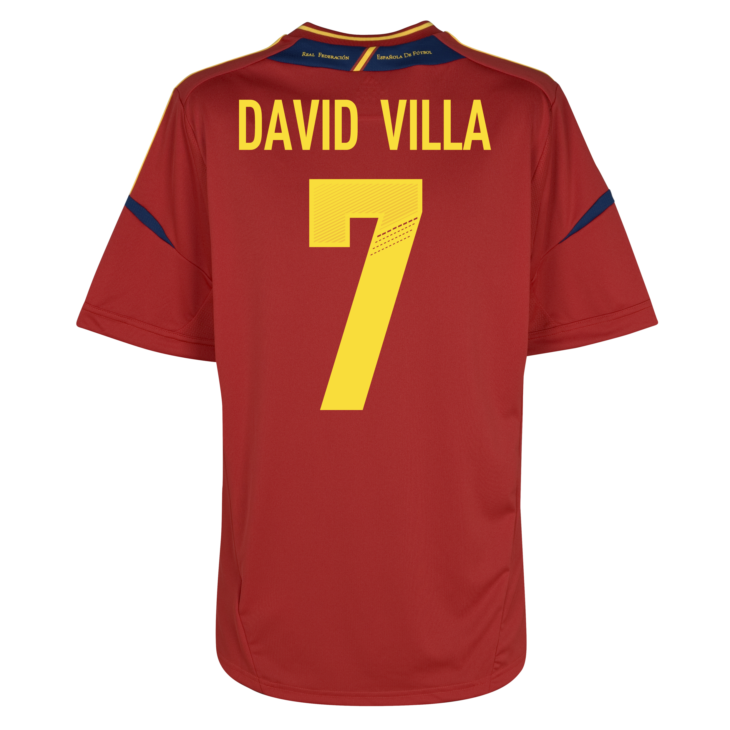 Spain Home Shirt 2012 13 Kids University Red Sunshine with David Villa 7 printing